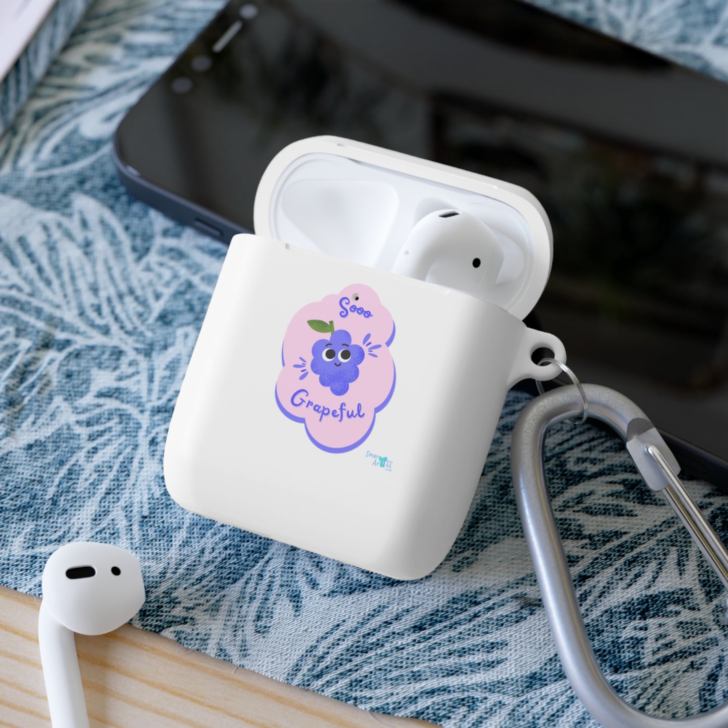 AirPods Case Cover - 'Stay Grapeful' Design, Cute Accessory for AirPods, Perfect Gift for Friends, Unique AirPods Cover, Fun Tech