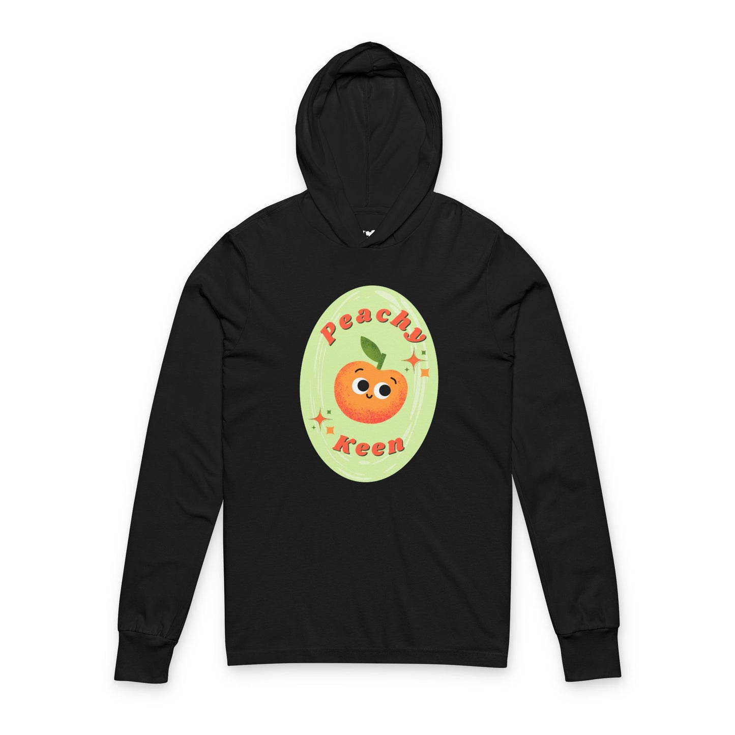Peachy Keen Unisex Hooded Long Sleeve Shirt, Cute Fall Apparel, Cozy Gift, Funny Pun Sweater, Fruit Lovers Pullover