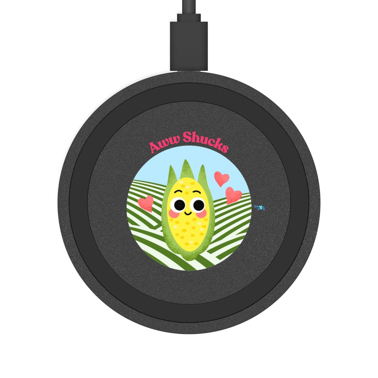 Cute Quake Wireless Charging Pad, Aww Shucks, Bundle With Air Pod Case, Gifts for Tech Lovers, Fun Desk Accessories, Unique Holiday Gift