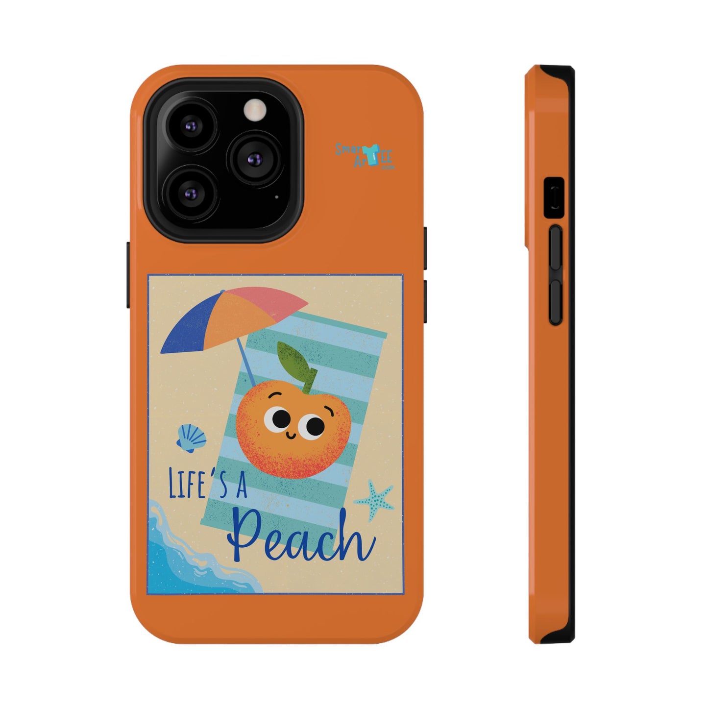 Cute Life's a Peach Phone Case, Impact-Resistant Cell Phone Cover, Summer Accessory, Gift for Fruit Lovers, Beach Vibes