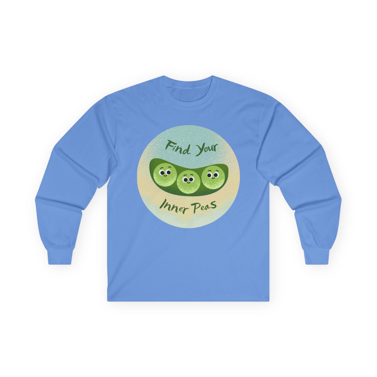 Find Your Inner Peas Long Sleeve Tees, Unisex Cotton Shirt, Cute Gift for Gardeners, Motivational Apparel, Farmhouse Decor Clothing