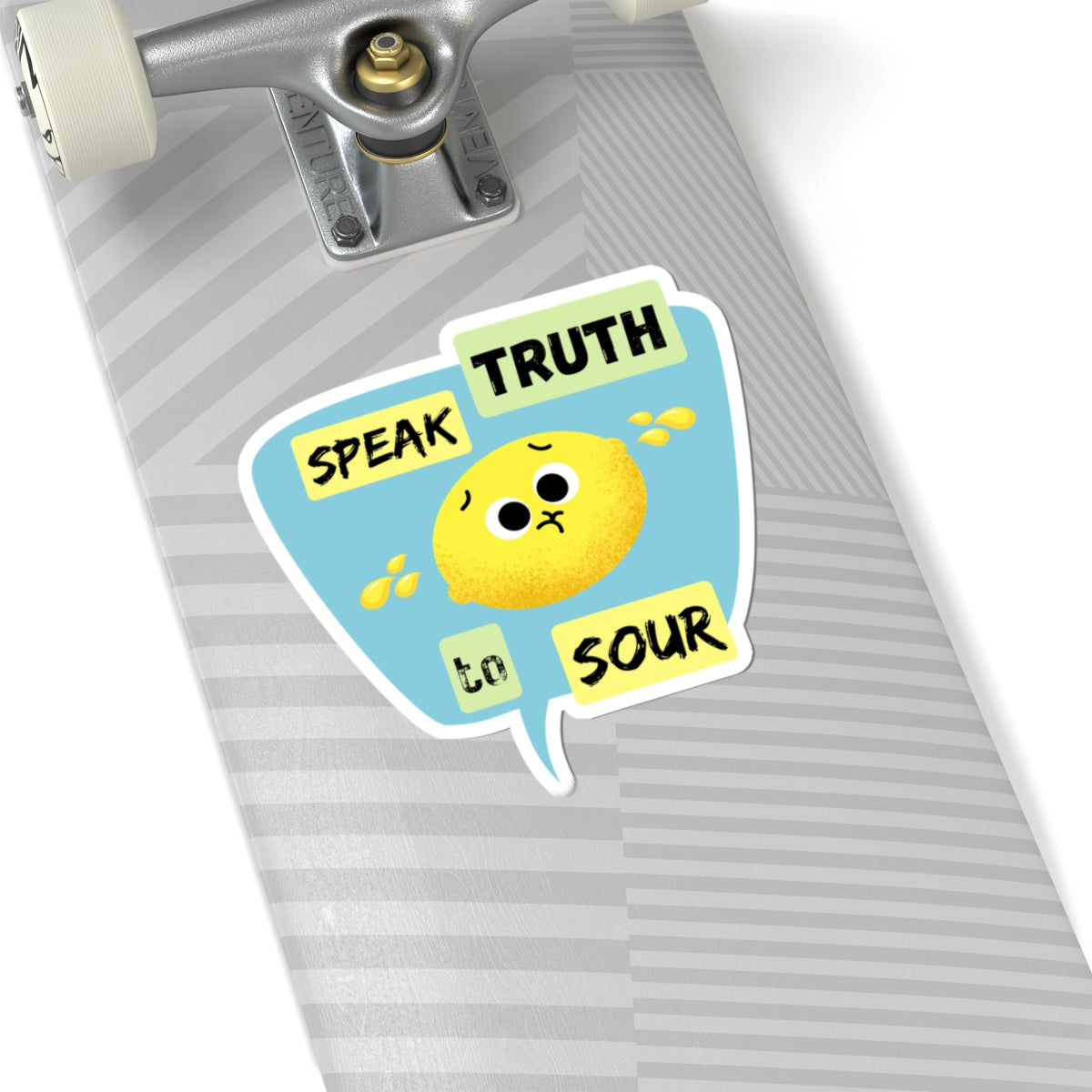 Cute Lemon Sticker, Speak Truth to Sour, Funny Vinyl Decal for Laptops, Journals, Water Bottles, Gifts for Friends