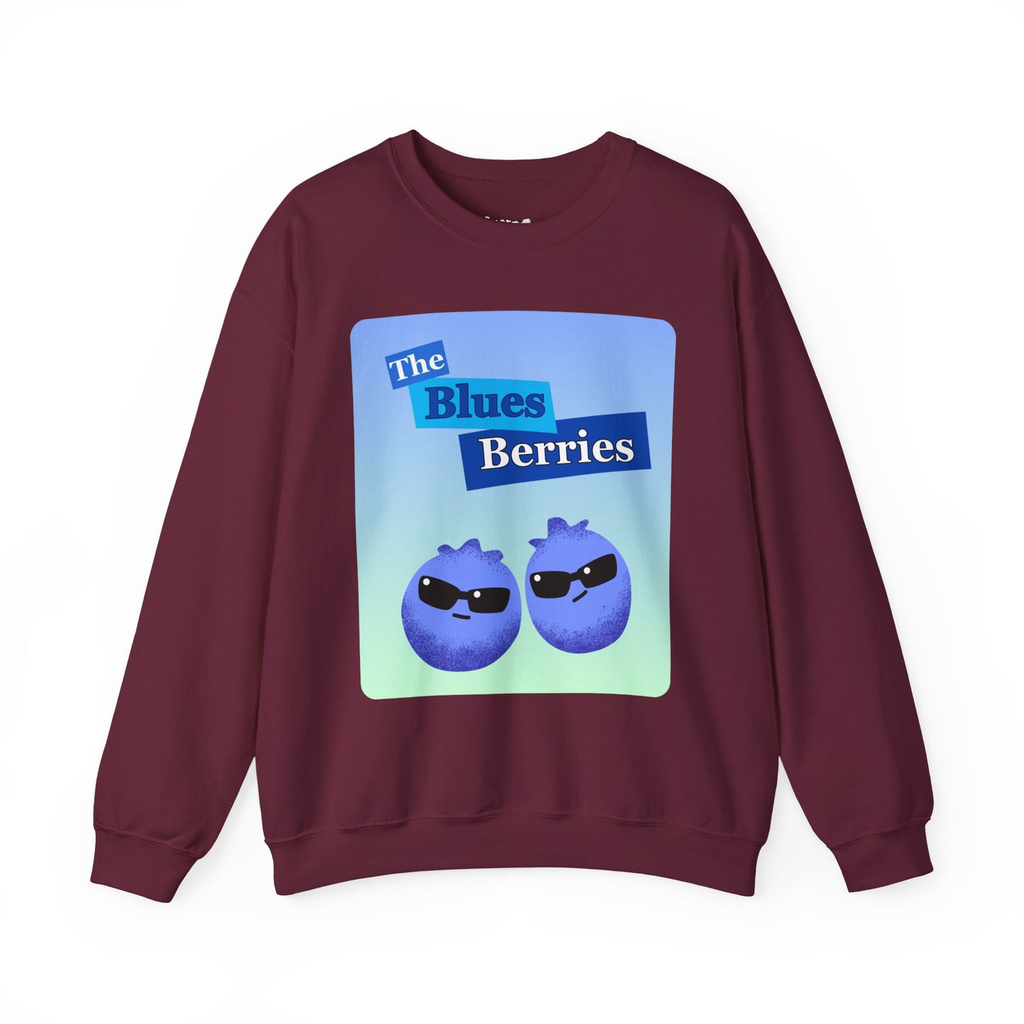 Cool Blues Berries Crewneck Sweatshirt, Funny Pun Gift for Music Lovers, Cozy Casual Wear, Perfect for Fall, Gift for Friends