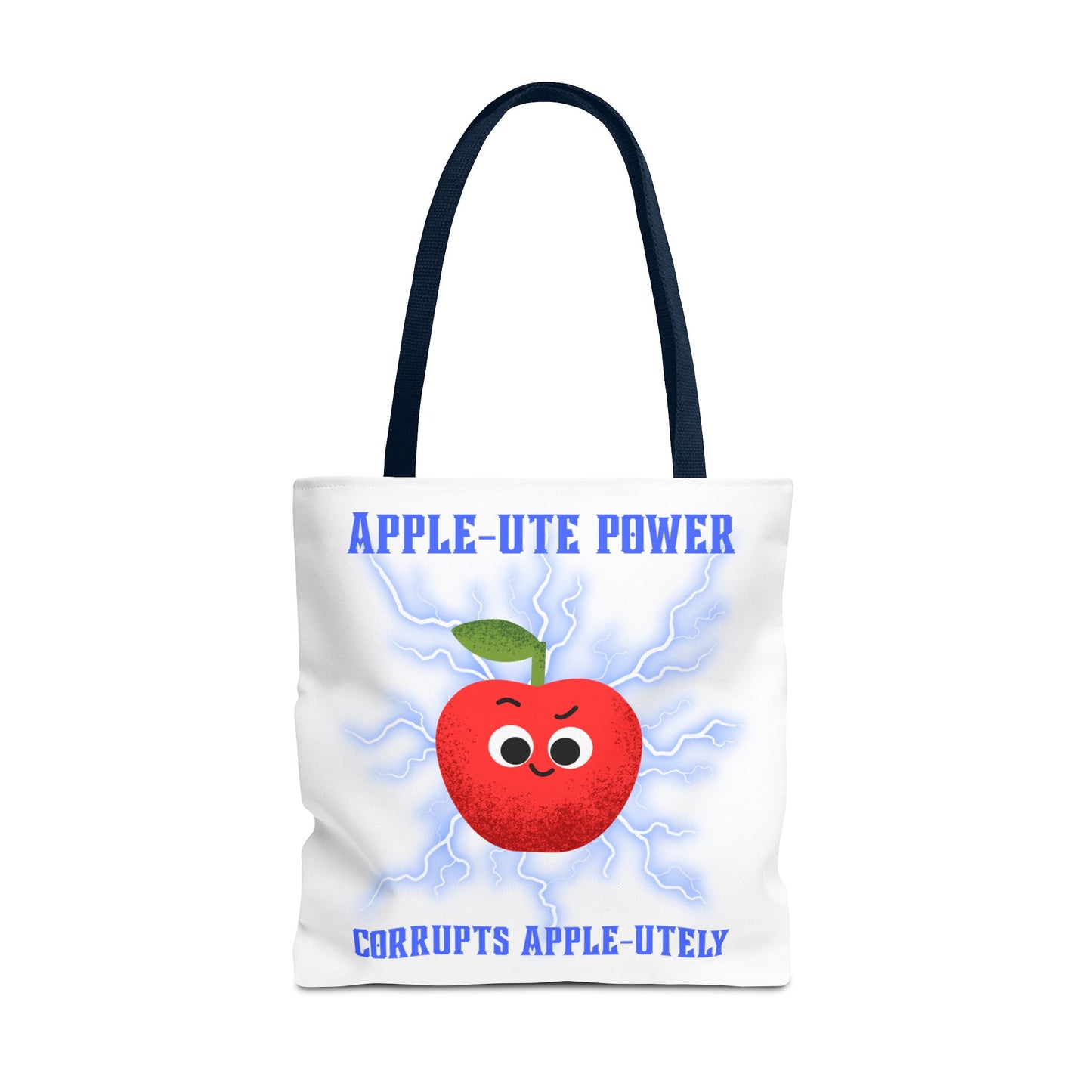 Apple-Powered Funny Tote Bag, Cute Grocery Bag, Gift for Teachers, Eco-Friendly Shopping Bag, Reusable Fun Bag
