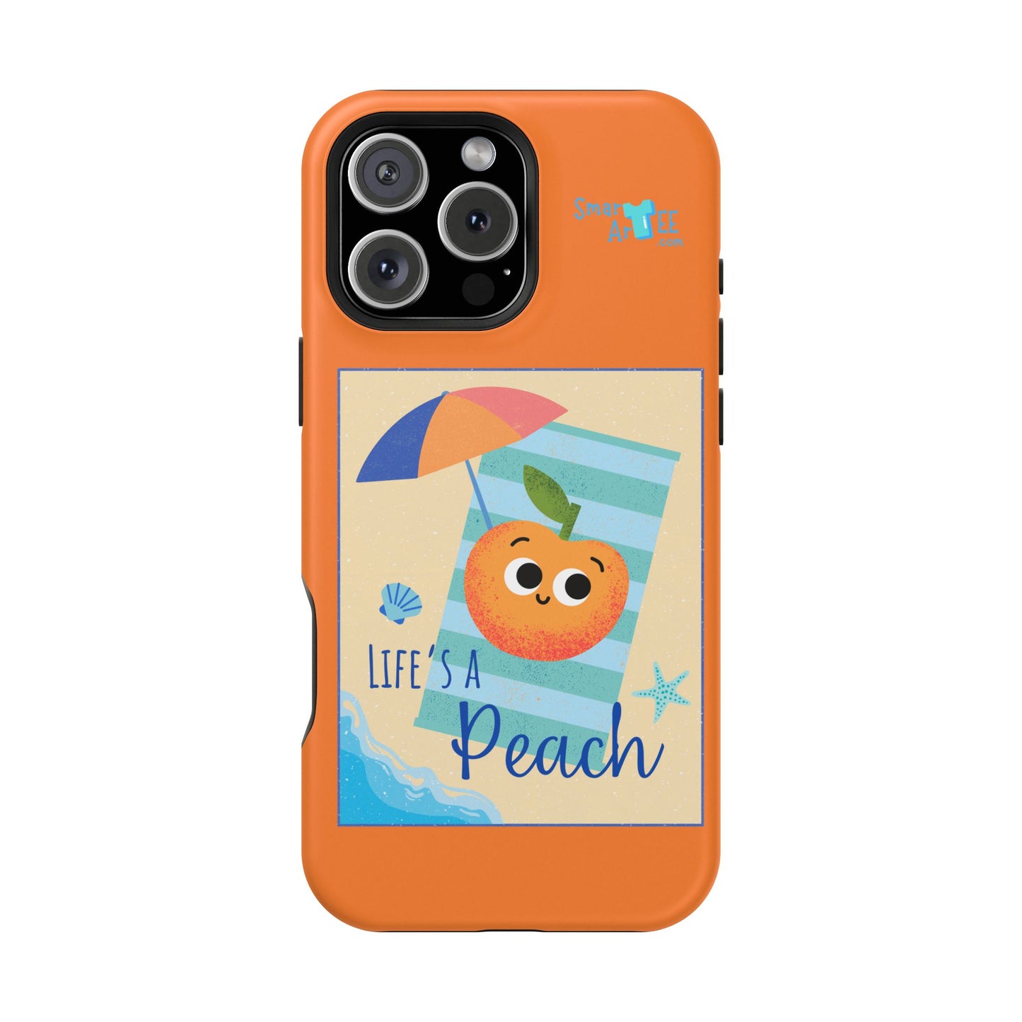Cute Life's a Peach Phone Case, Impact-Resistant Cell Phone Cover, Summer Accessory, Gift for Fruit Lovers, Beach Vibes