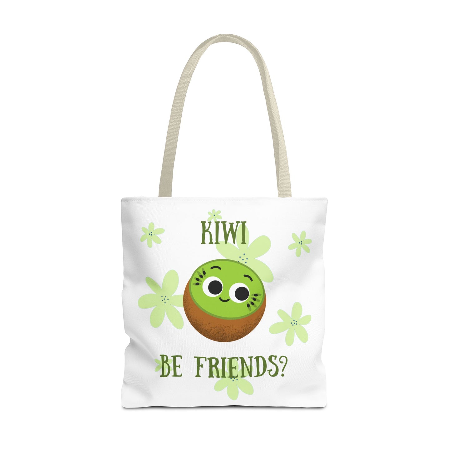 Cute Kiwi Friendship Tote Bag, Eco-Friendly Shopping Bag, Gift for Friends, Cute Grocery Bag, Colorful Beach Bag