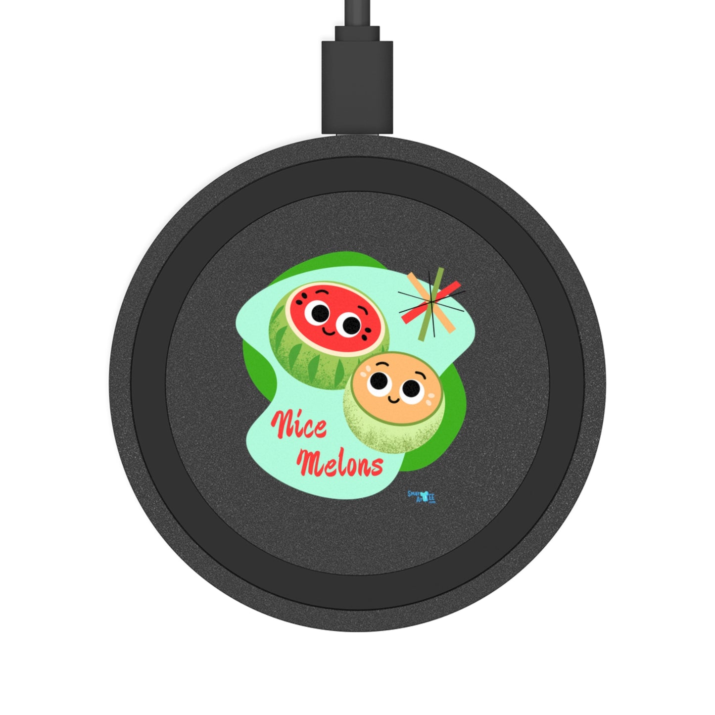 Cute Fruit Wireless Charging Pad - Nice Melons, Modern Gadget, Tech Accessory, Bundle With Air Pod Case, Fun Gift, Eco-Friendly
