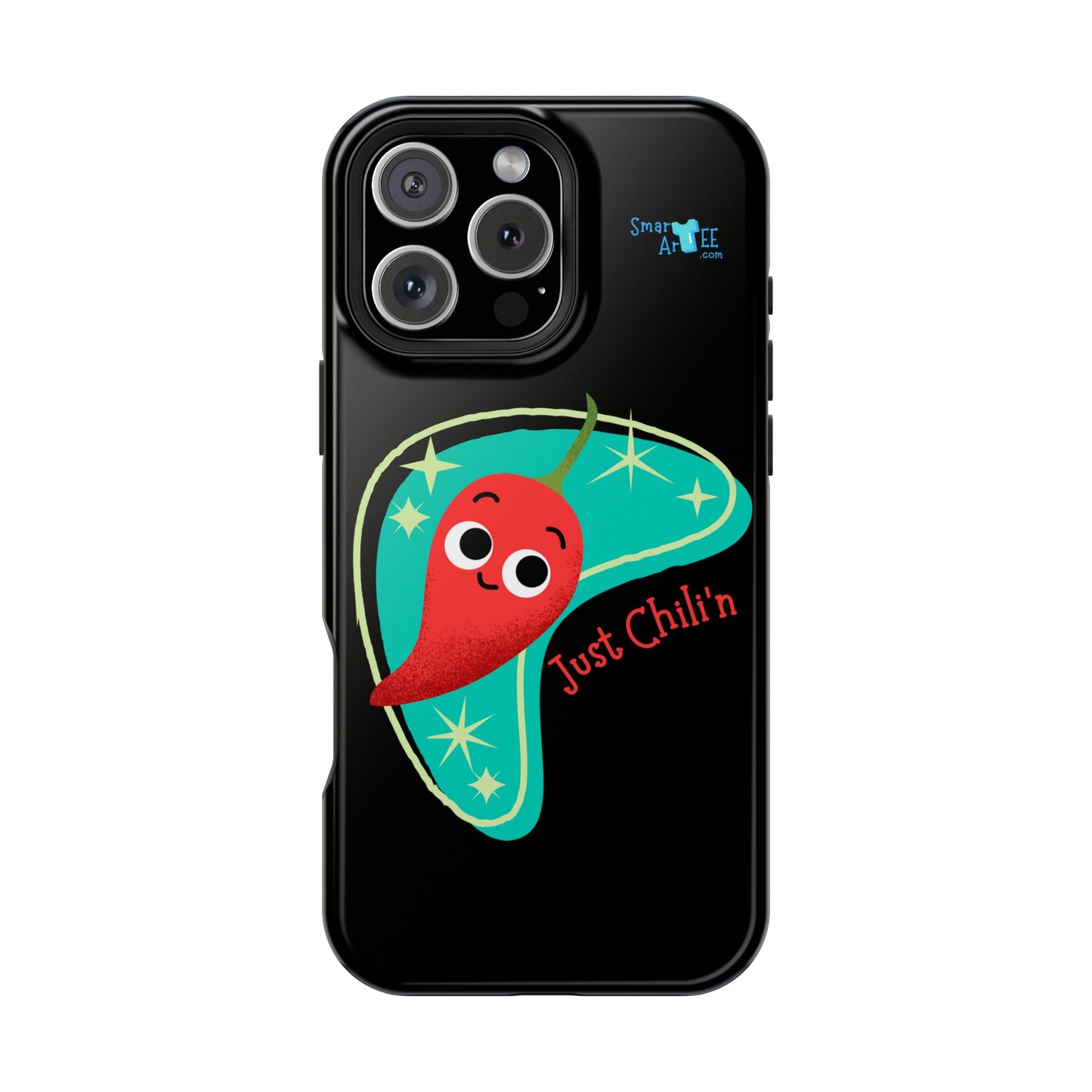 Chili Themed Phone Case, Just Chilin' Design, Fun Accessory, Unique Gift, Vibrant Protection, Perfect for Foodies, Holiday Cheer