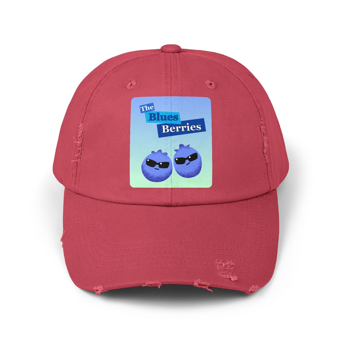 Unisex Distressed Cap with Blues Berries Design, Trendy Gift for Fruit Lovers, Cool Summer Accessory, Casual Outfit Essential, Fun Hats