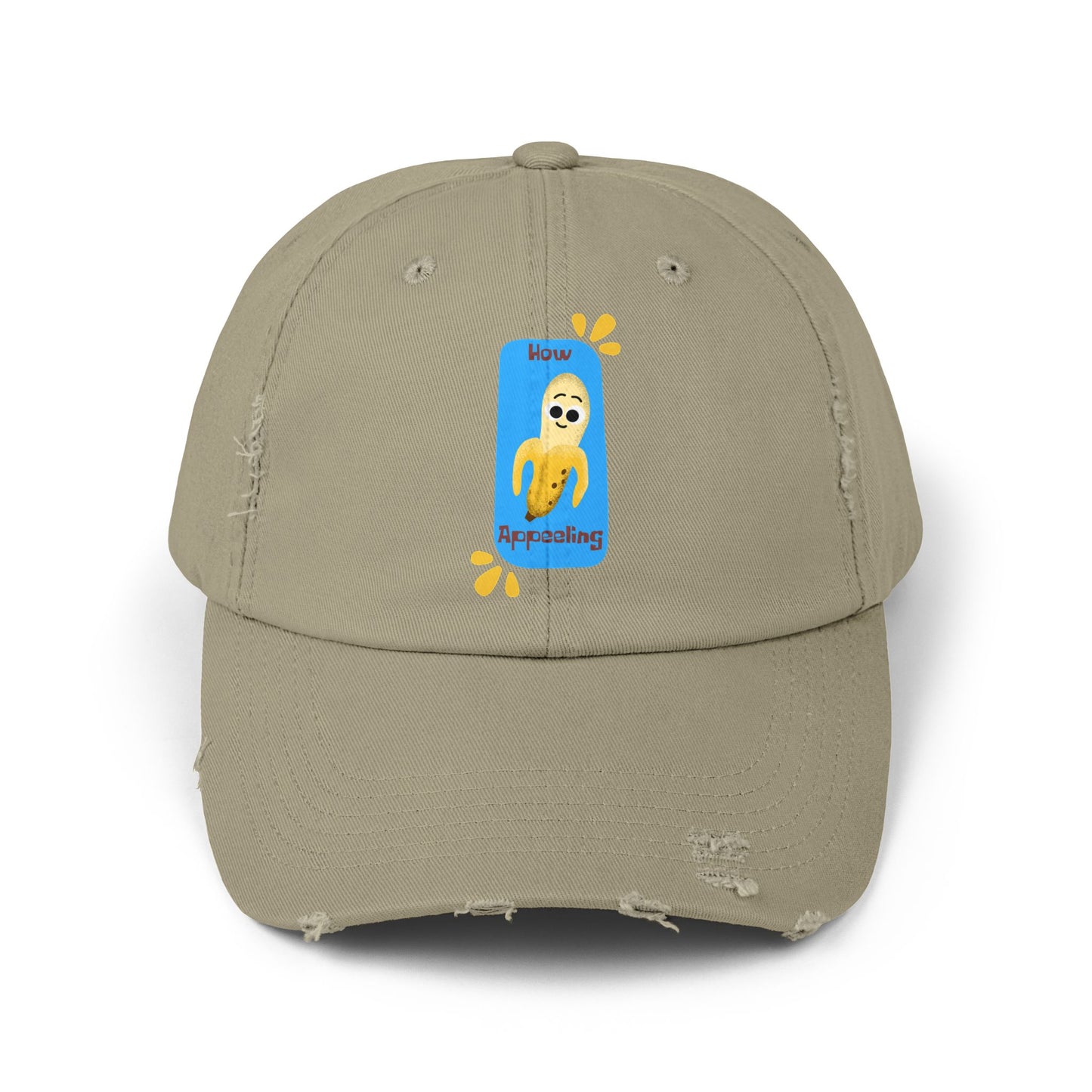 Unisex Distressed Cap with Fun Banana Pun Graphic, Casual Hat Gift for Friends, Summer Accessory, Birthday Present, Trendy Hats
