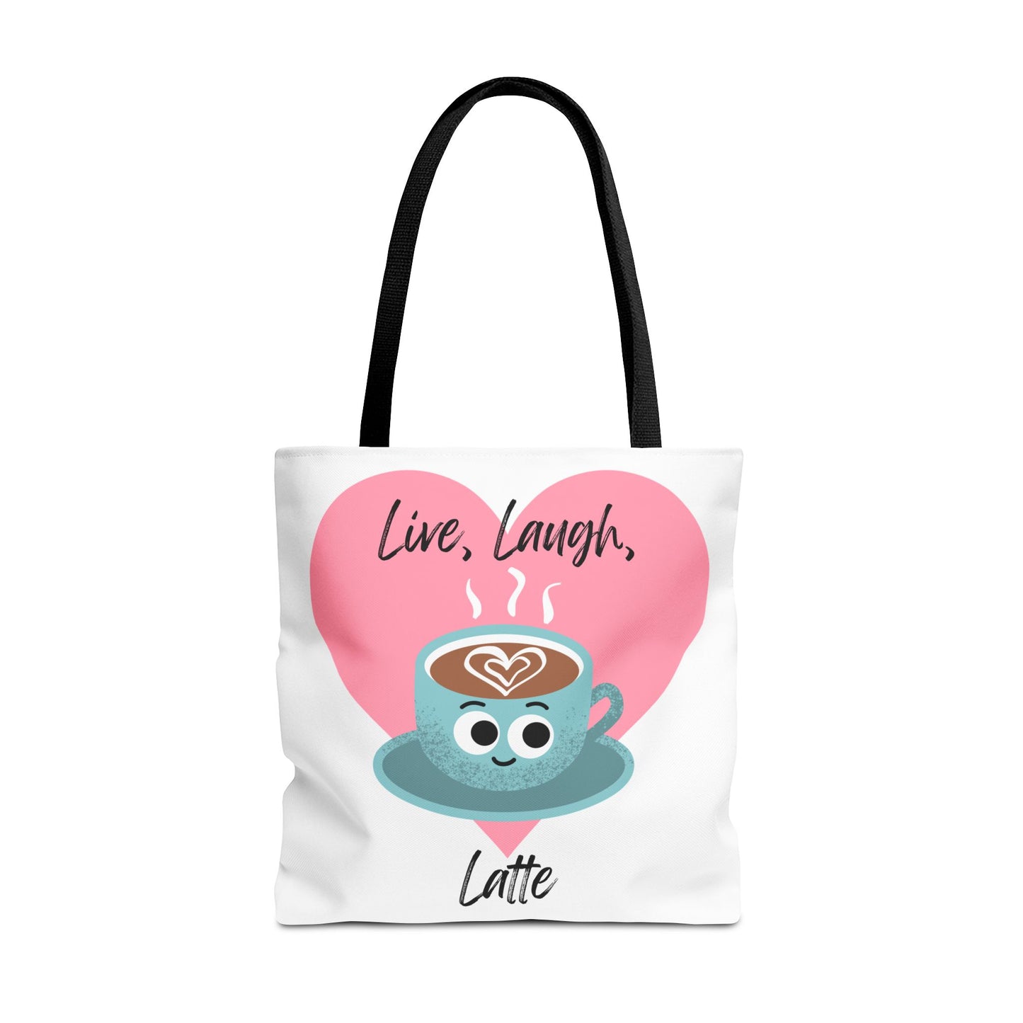 Cute Coffee Tote Bag - Live, Laugh, Latte - Perfect Gift for Coffee Lovers, Casual Carryall, Eco-Friendly, Everyday Use