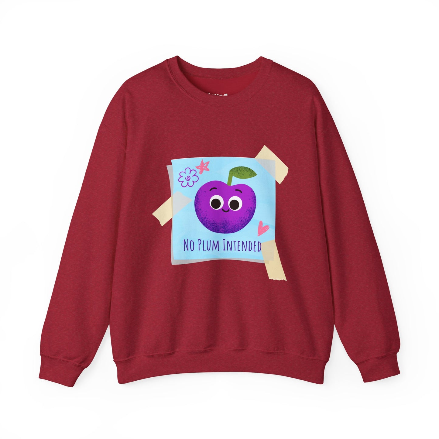 No Plum Intended Crewneck Sweatshirt, Relaxed Style for Everyday Wear, Great Gift Idea, Unisex Sweater