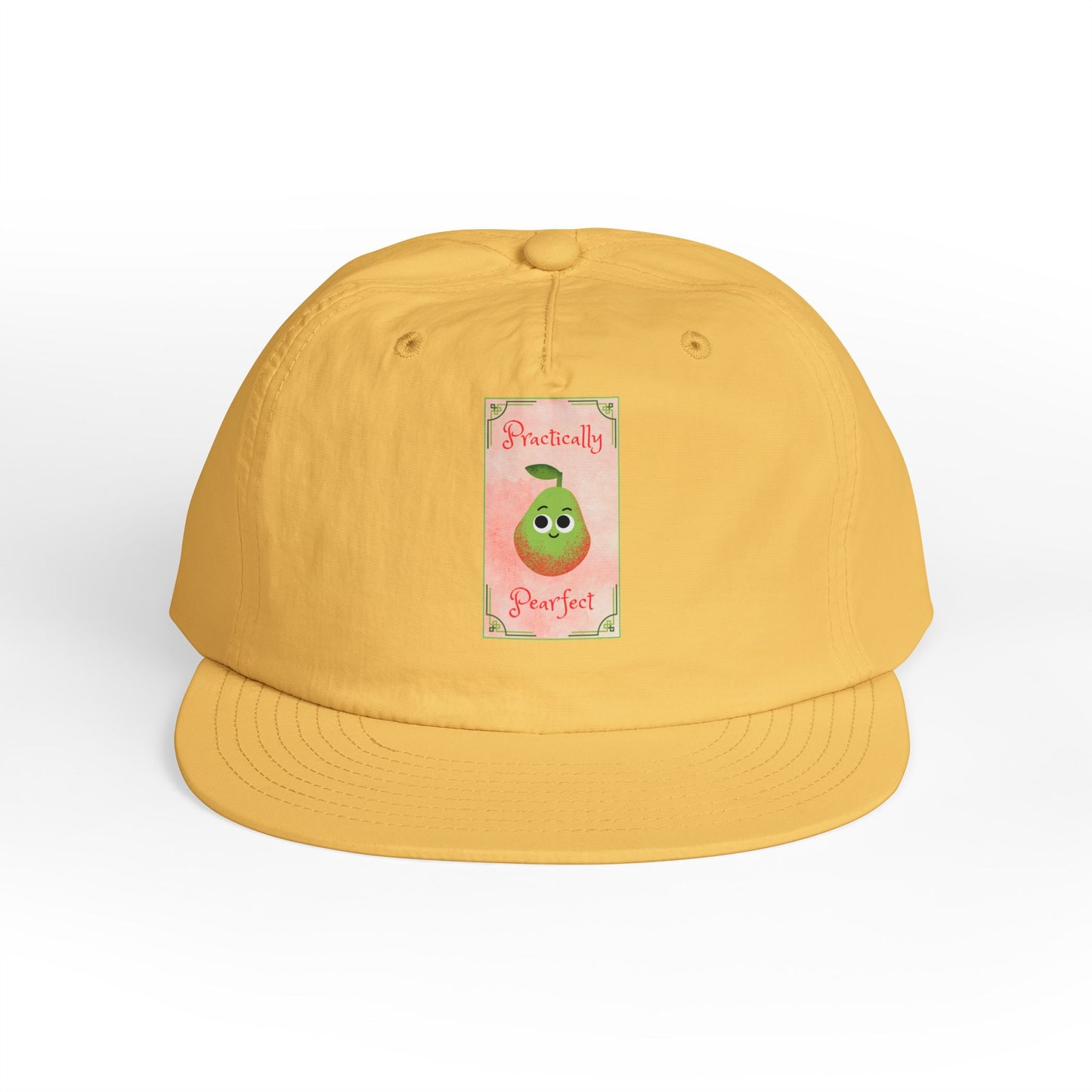 Surf Cap with 'Perfectly Pear' Design - Fun Beachwear, Summer Accessory, Gift Hat for Surfers, Casual Outfit, Beach Party Essential