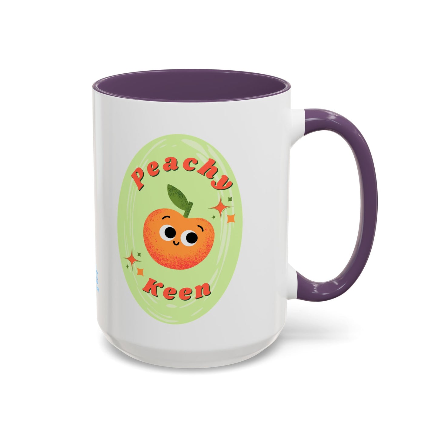 Peachy Keen Accent Coffee Mug - Fun Drinkware for Coffee Lovers, Gifts for Friends, Cute Kitchen Decor, Fruit-themed Mug, Unique Ceramics