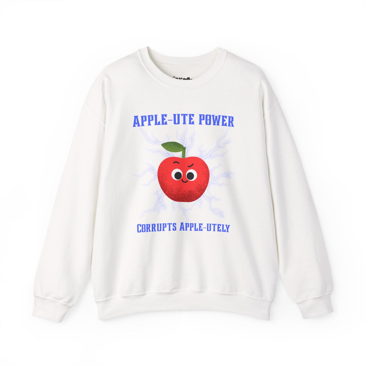 Funny Pun Apple-Ute Power Unisex Sweatshirt, Whimsical Art Design Apparel, Fall Comfort Clothing, Unisex Styling, Great Gift Idea