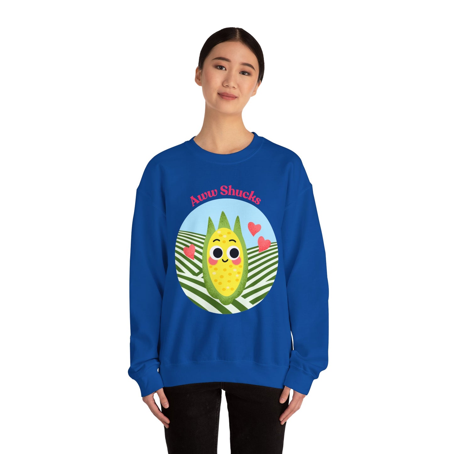 Cute Corn Sweatshirt, Aww Shucks Crewneck, Cozy Fall Apparel, Gift for Foodies, Cute Kitchen Sweatshirt, Unisex Sweater