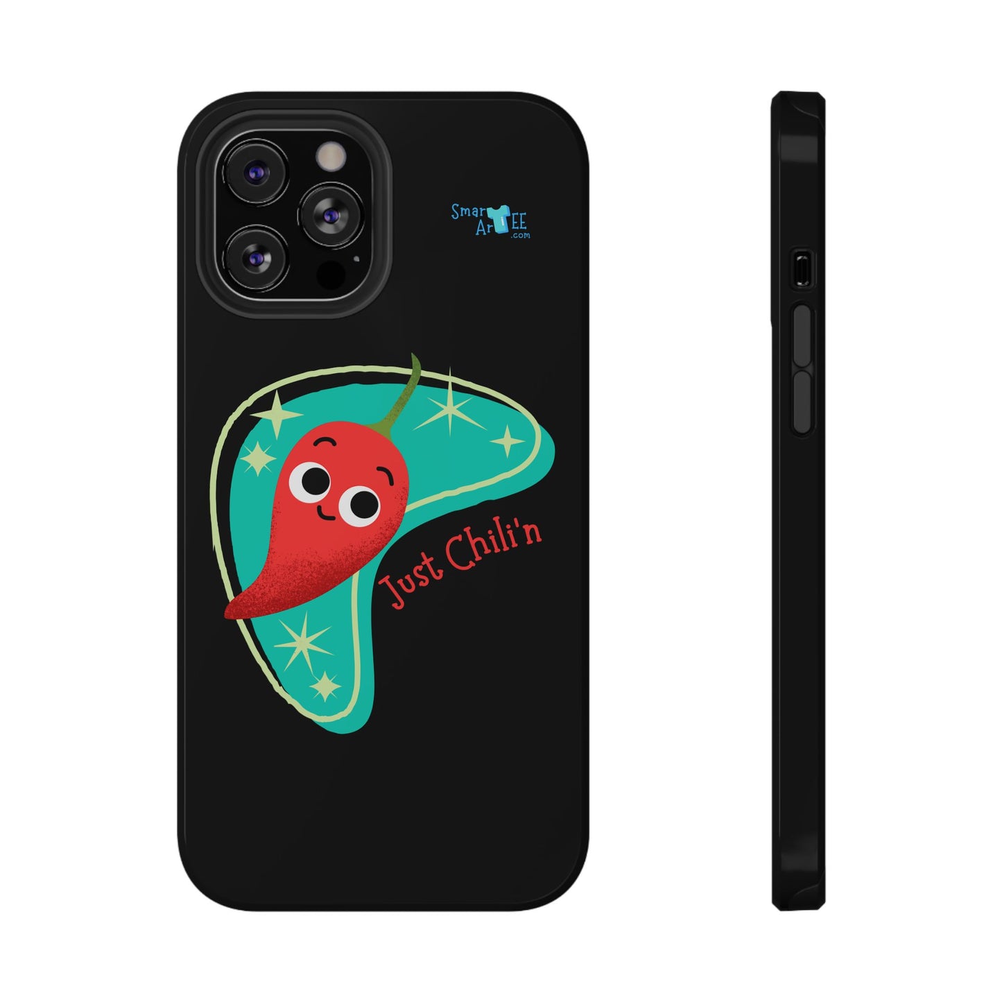 Chili Themed Phone Case, Just Chilin' Design, Fun Accessory, Unique Gift, Vibrant Protection, Perfect for Foodies, Holiday Cheer