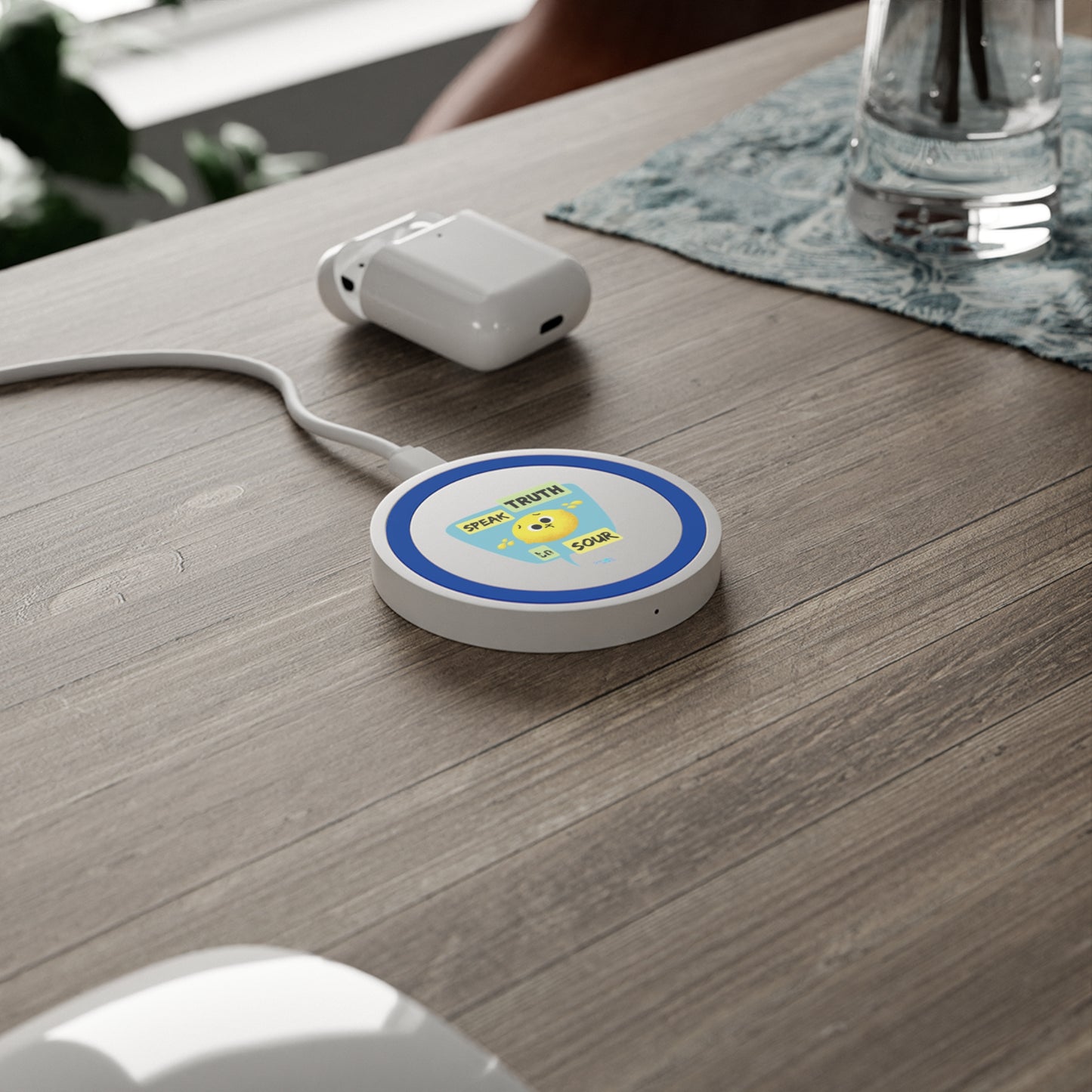 Cute Lemon Quote Wireless Charging Pad, Funny Desk Accessories, Unique Gift for Friends, Home Office Decor, Bundle With Air Pod Case