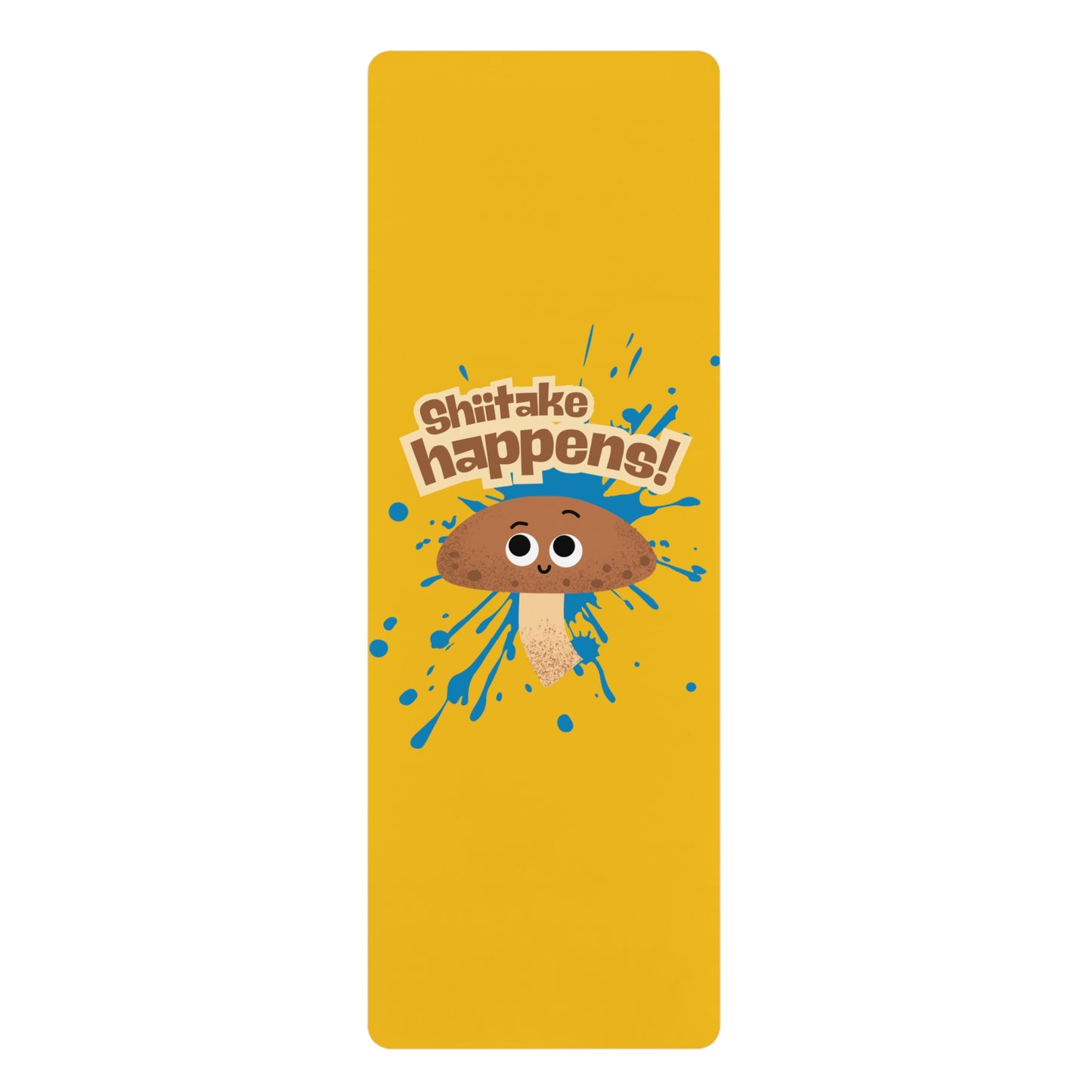 Shiitake Happens Yoga Mat, Fun Rubber Yoga Mat, Fitness Mat, Gift for Yoga Lovers, Colorful Yoga Accessory