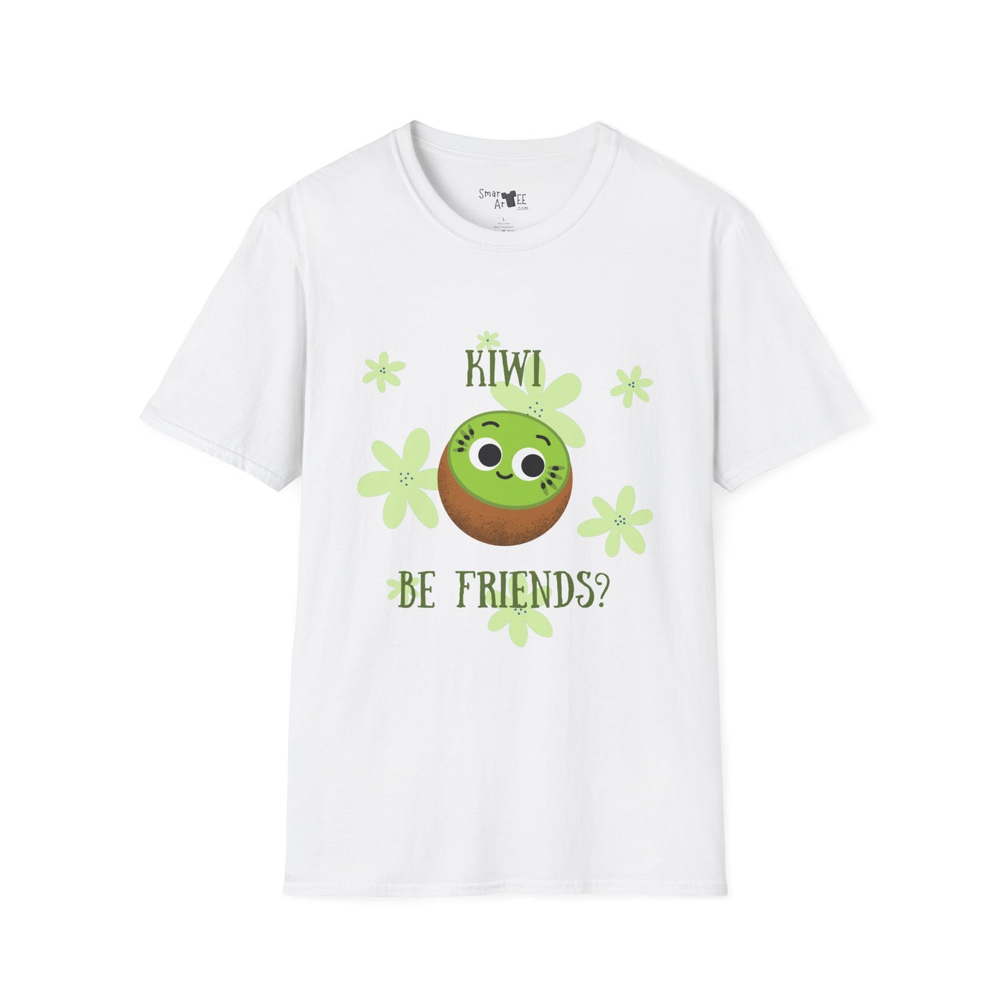 Cute Kiwi Graphic T-Shirt - "Kiwi Be Friends?" Unisex Soft Style Tee, Funny Pun T-Shirt