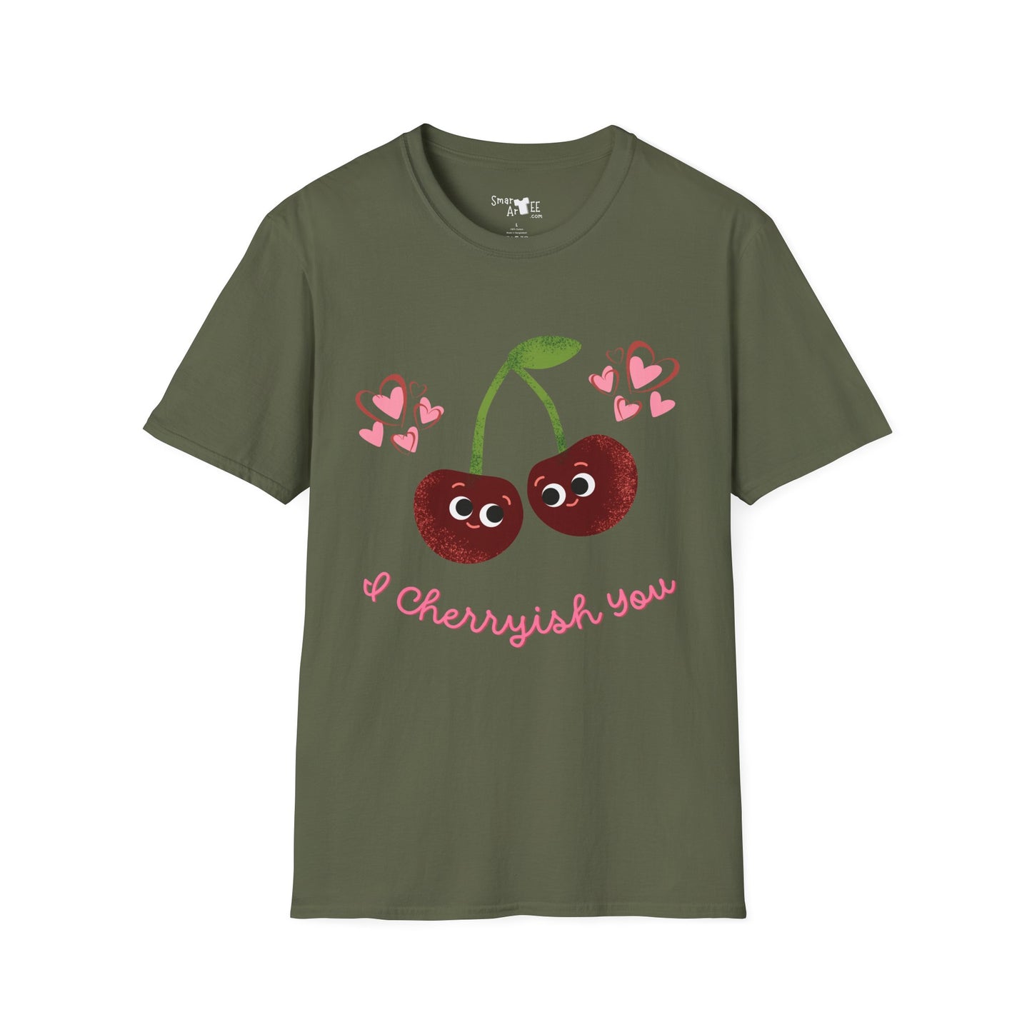Cute Cherry Love T-Shirt, Valentine's Day Gift, Couple's Shirt, Fun Summer Casual Wear, Cute Graphic T-Shirt