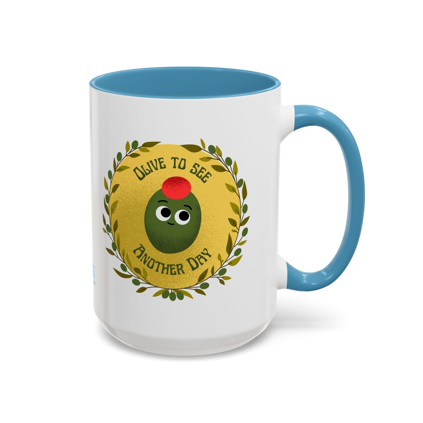 Cheerful Olive Coffee Mug, Gift for Food Lovers, Funny Kitchen Decor, Cute Office Mug, Coffee Lover's Gift, Celebrate Every Day