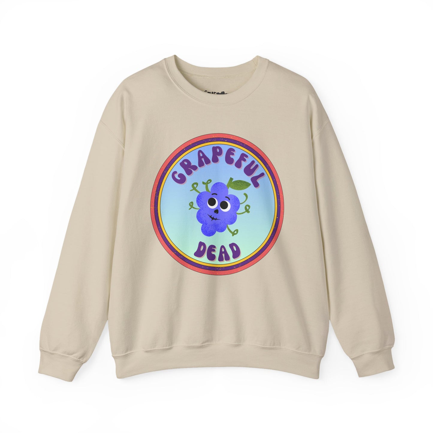 Grapeful Dead Crewneck Sweatshirt - Funny Fruit Pun Design, Cozy Whimsical Sweatshirt, Great Gift Idea