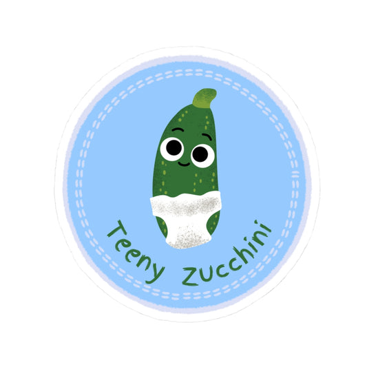 Adorable Teeny Zucchini Kiss-Cut Stickers, Cute Vegetable Stickers, Laptop Decals, Fun Gardening Gifts, Quirky Decor, Cartoon Veggie Art