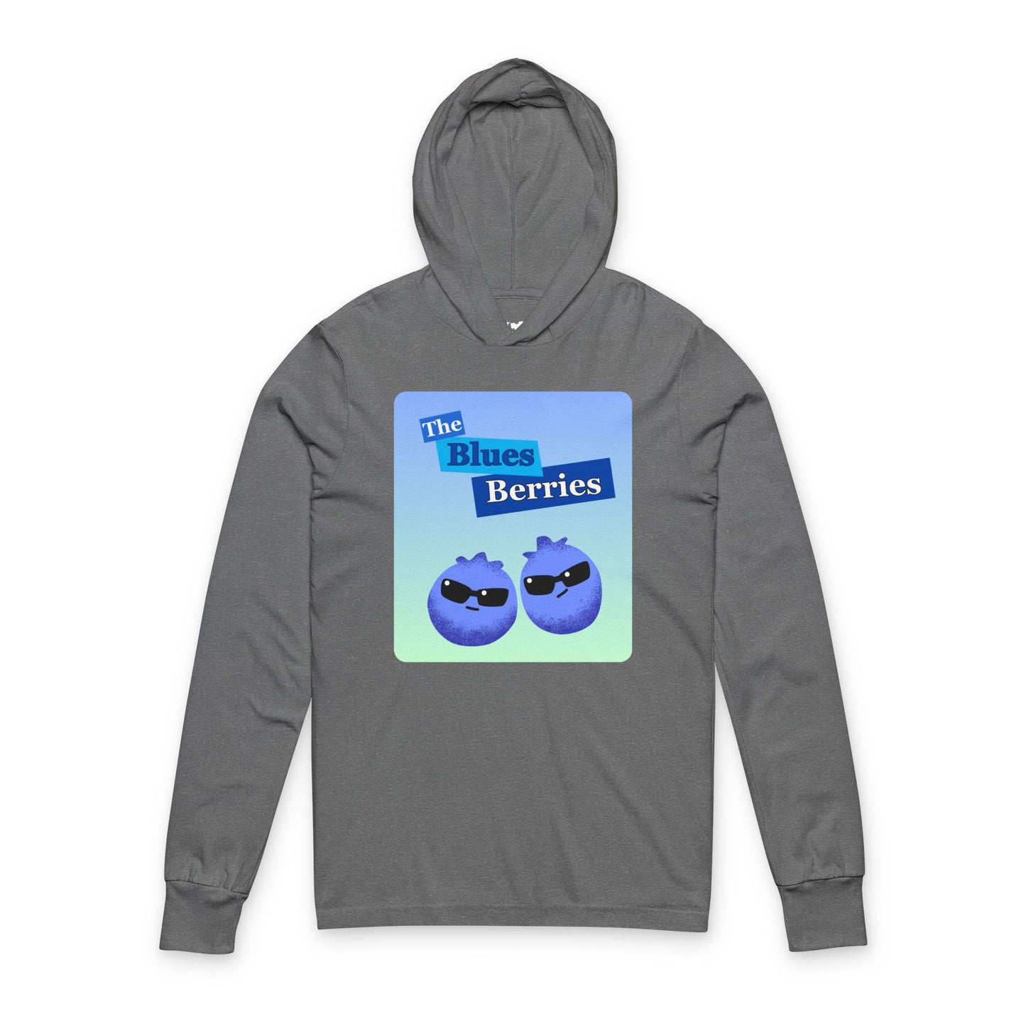 Cool Blues Berries Unisex Hooded Long Sleeve Shirt, Fun Summer Top, Gift for Berry Lovers, Cute Graphic Pun Shirt, Leisure Wear