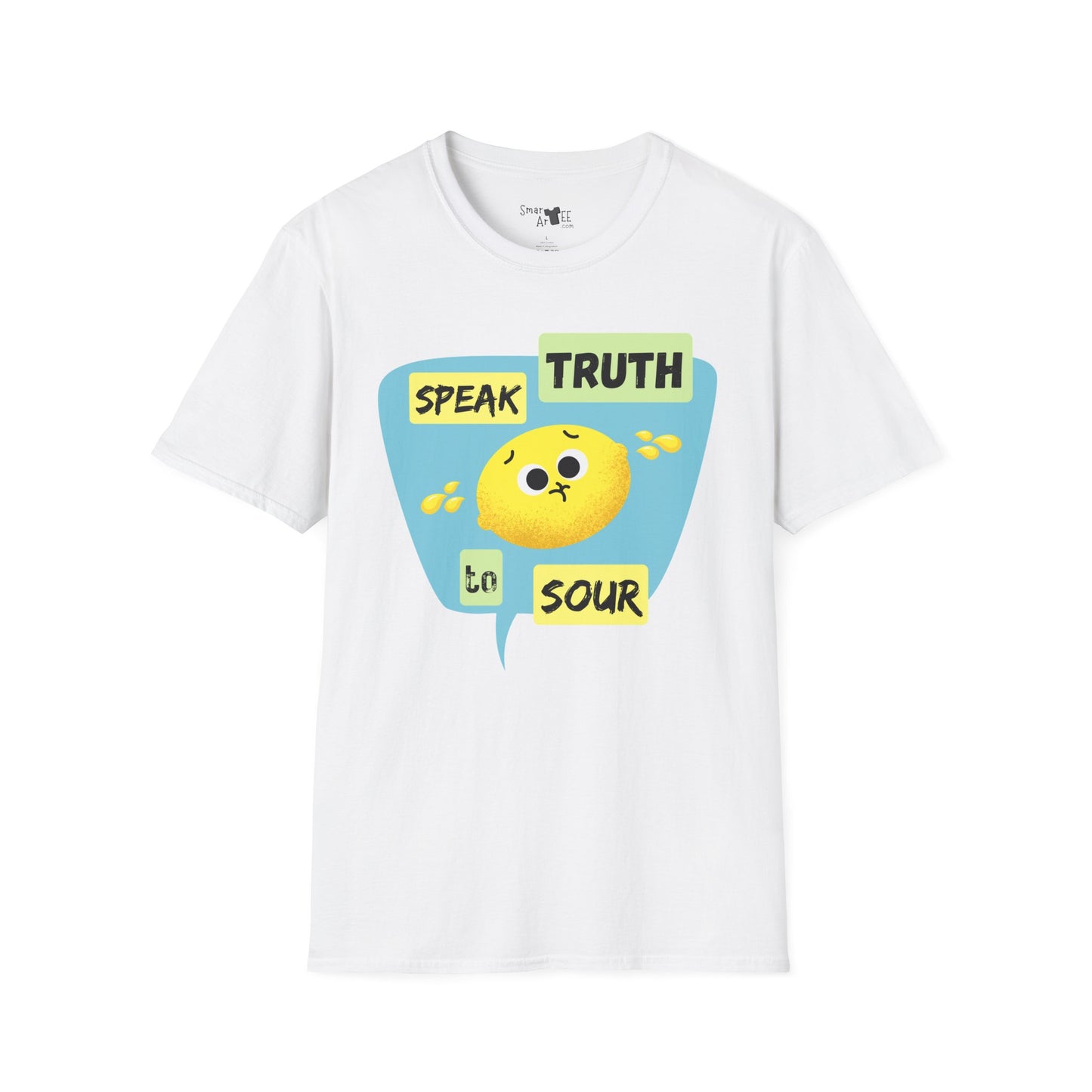 Cute Unisex Softstyle T-Shirt - 'Speak Truth to Sour' Design - Fun Casual Tee for Everyday Wear, Funny Fruit Pun, Great Gift Idea