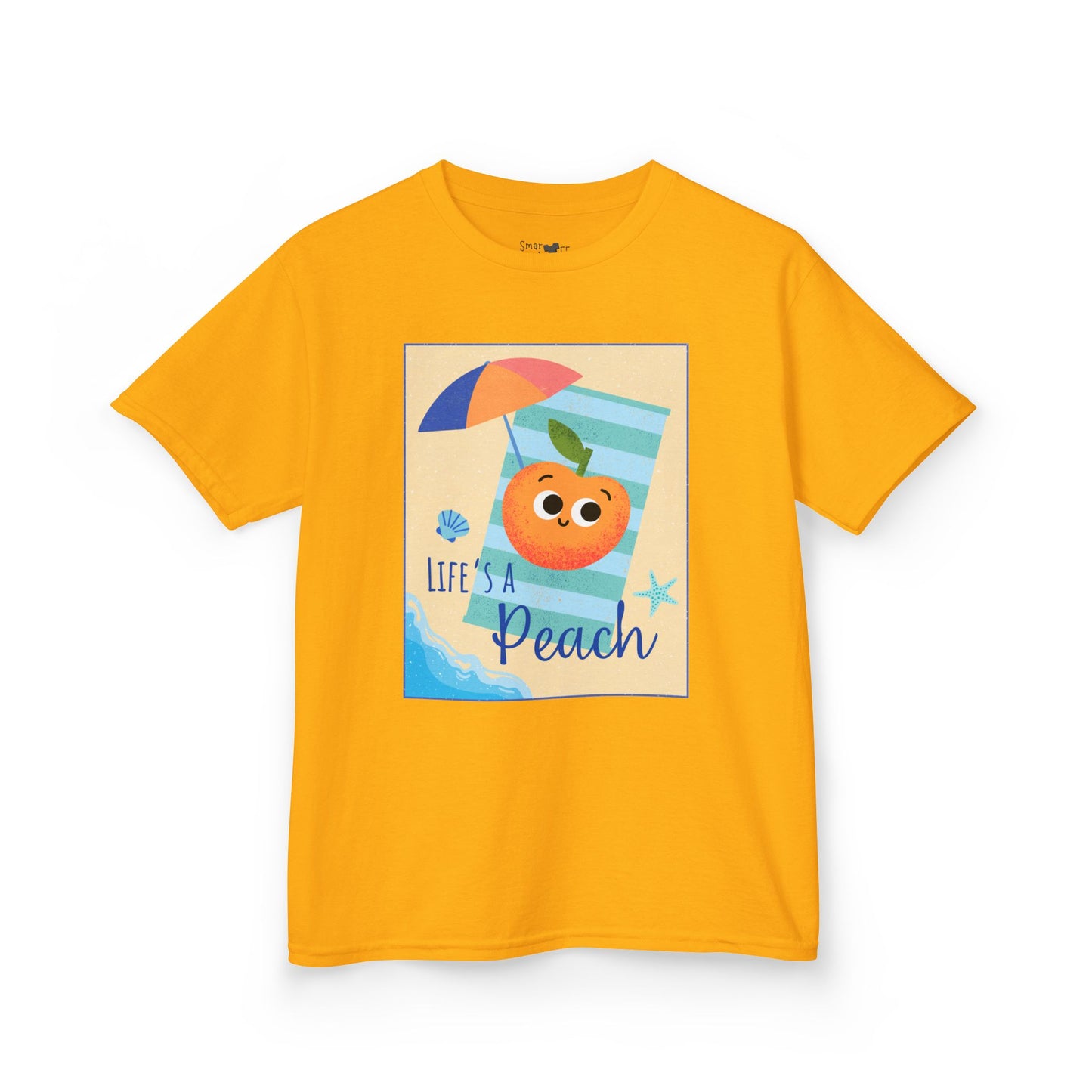 "Life's a Peach" Kids Heavy Cotton Tee – Cute Summer Shirt, Gift for Kids, Fun Casual Wear, Beach Day, Summer Vibes