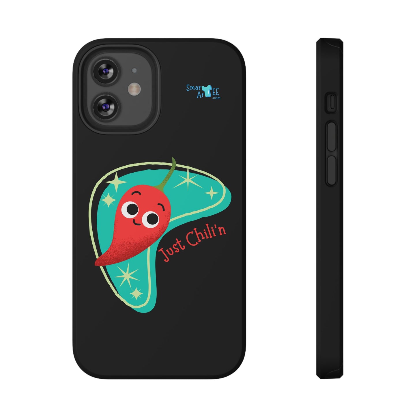 Chili Themed Phone Case, Just Chilin' Design, Fun Accessory, Unique Gift, Vibrant Protection, Perfect for Foodies, Holiday Cheer