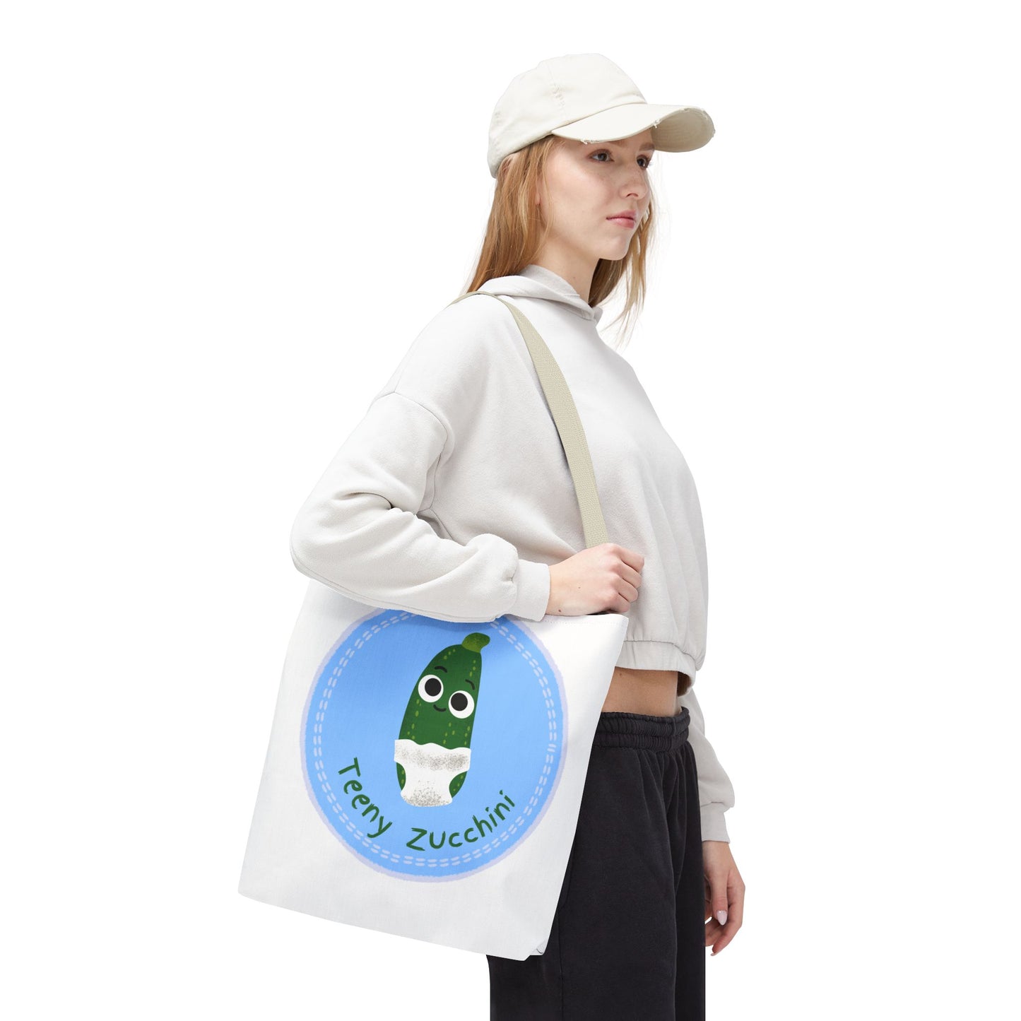 Cute Teeny Zucchini Tote Bag, Eco-Friendly Shopping Bag, Reusable Grocery Tote, Fun Gift for Veggie Lovers, Everyday Carryall