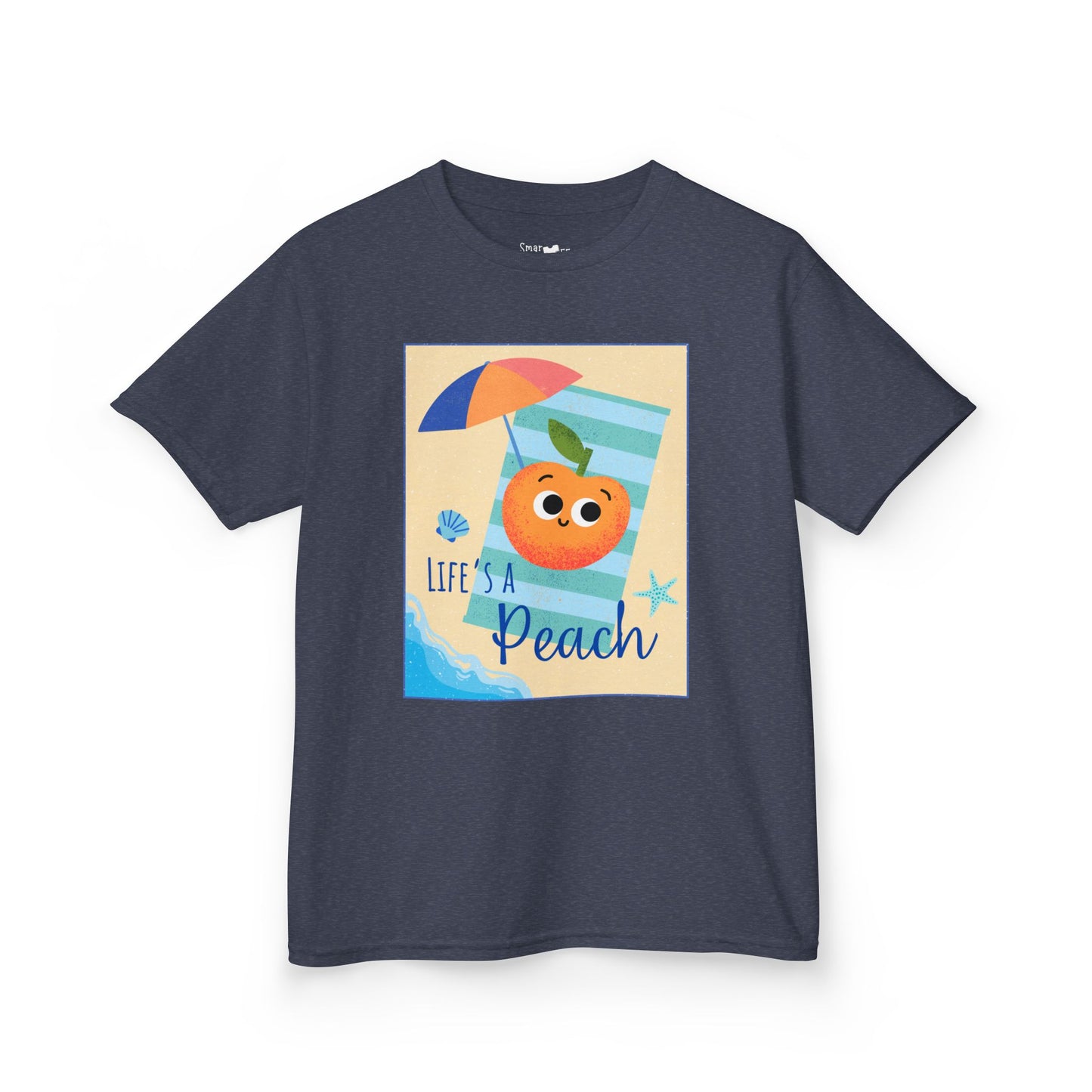 "Life's a Peach" Kids Heavy Cotton Tee – Cute Summer Shirt, Gift for Kids, Fun Casual Wear, Beach Day, Summer Vibes