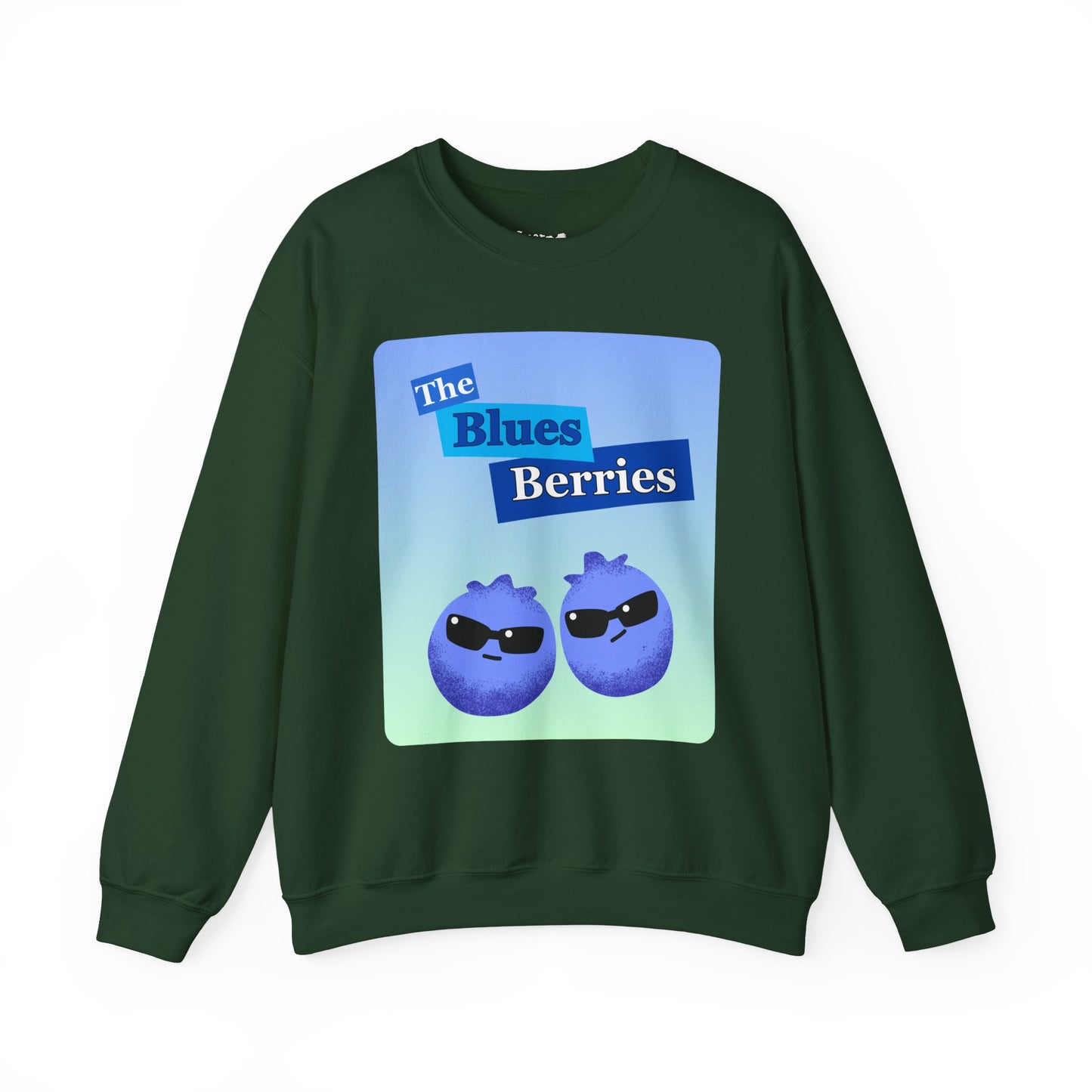 Cool Blues Berries Crewneck Sweatshirt, Funny Pun Gift for Music Lovers, Cozy Casual Wear, Perfect for Fall, Gift for Friends