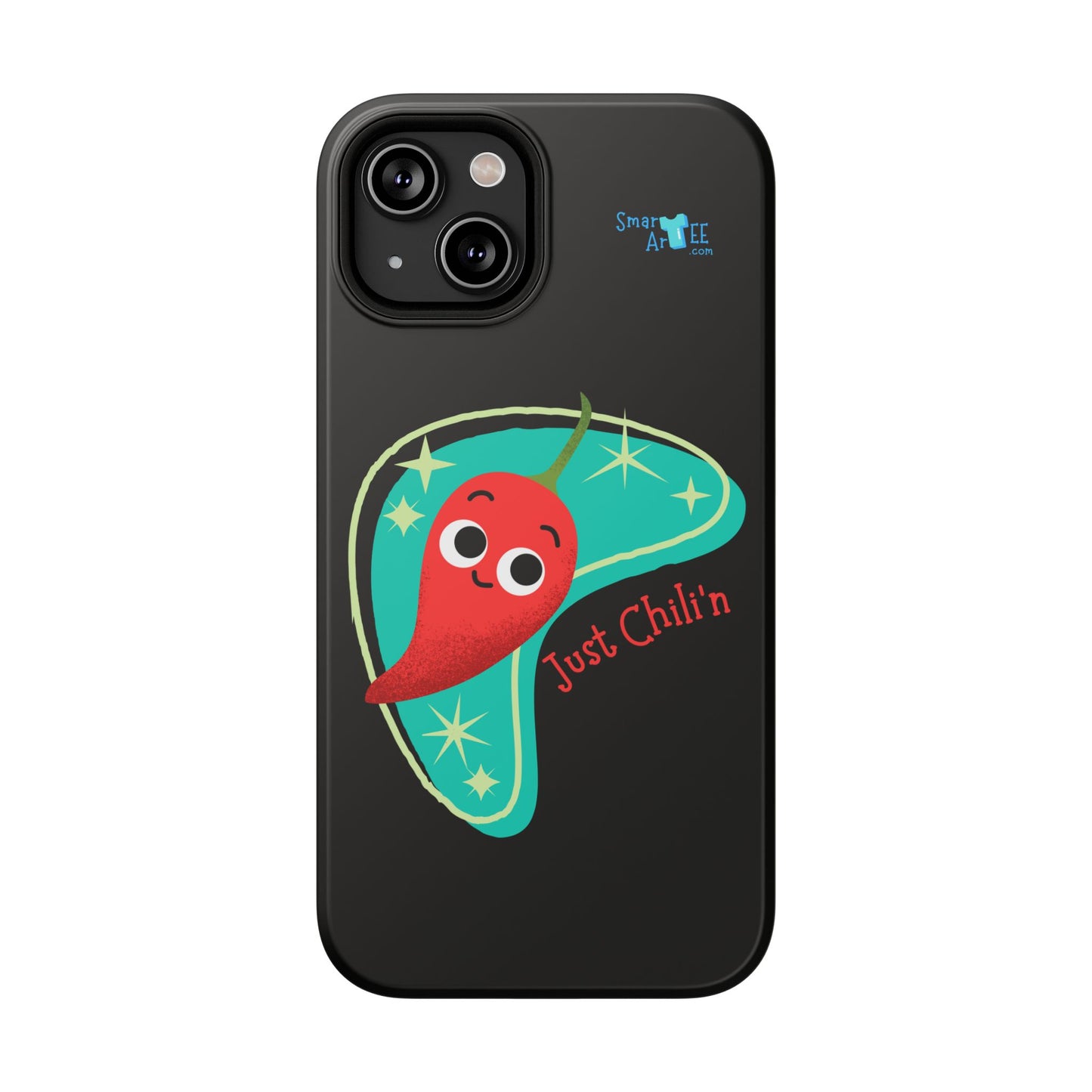 Chili Themed Phone Case, Just Chilin' Design, Fun Accessory, Unique Gift, Vibrant Protection, Perfect for Foodies, Holiday Cheer