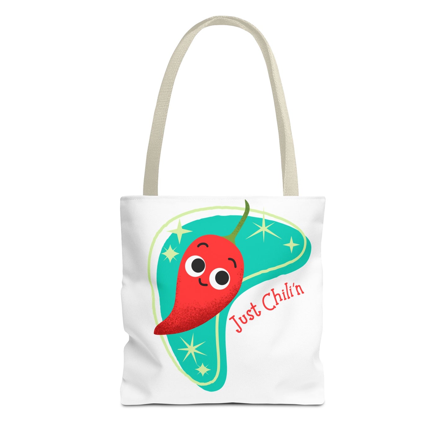 Cute Chili Pepper Tote Bag - Just Chillin', Reusable Grocery Bag, Beach Tote, Gift for Veggie Lovers, Summer Vibes