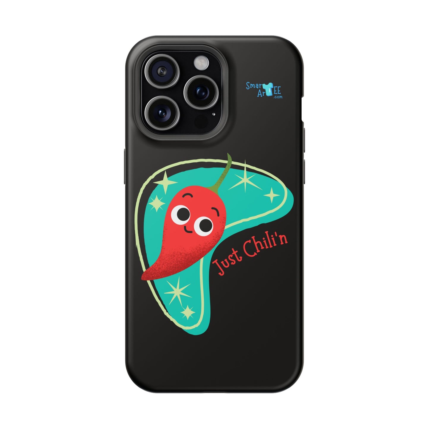Chili Themed Phone Case, Just Chilin' Design, Fun Accessory, Unique Gift, Vibrant Protection, Perfect for Foodies, Holiday Cheer