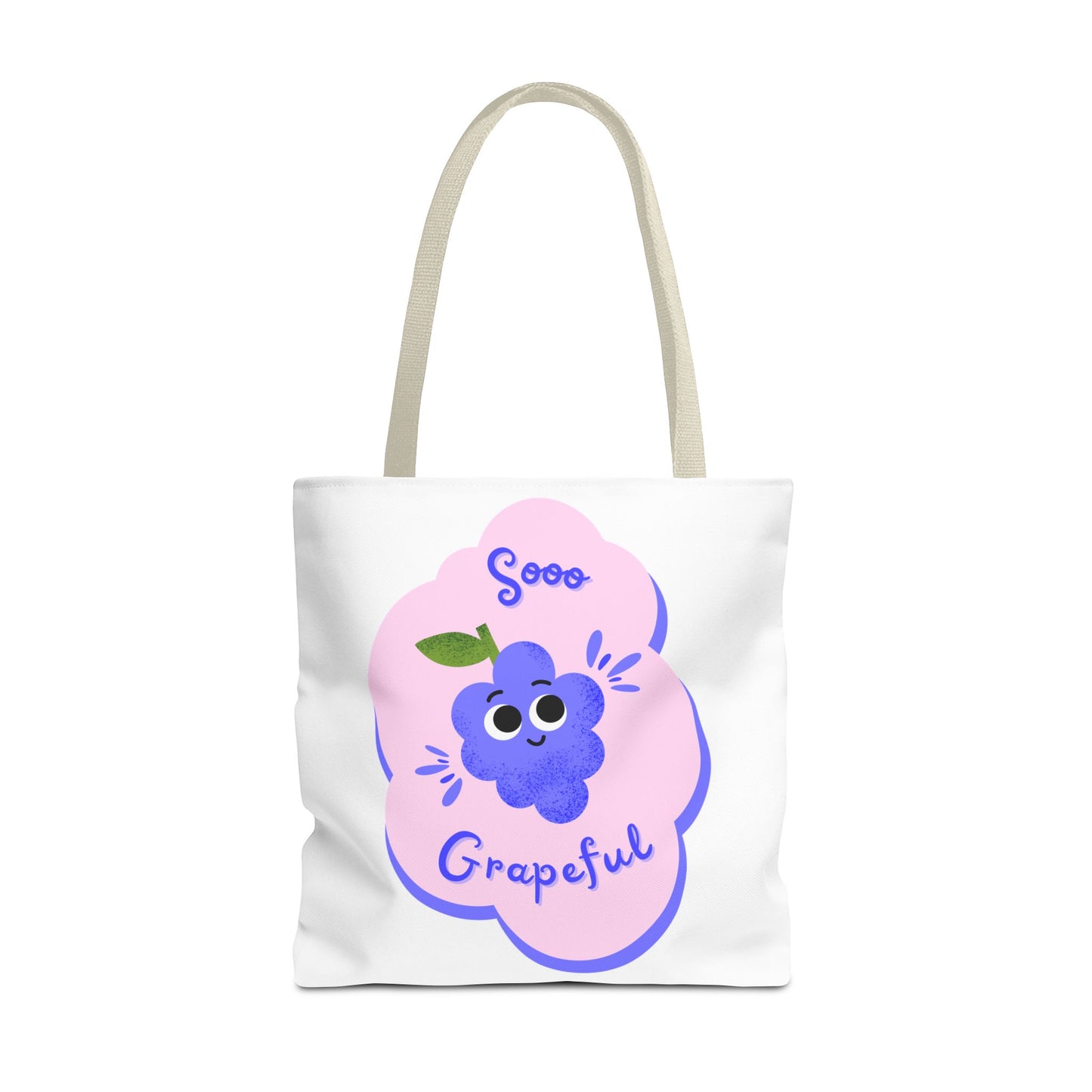 Cute Grape Tote Bag, Sooo Grapeful Shopping Bag, Eco-Friendly Grocery Tote, Fun Fruit Gift, Summer Beach Bag