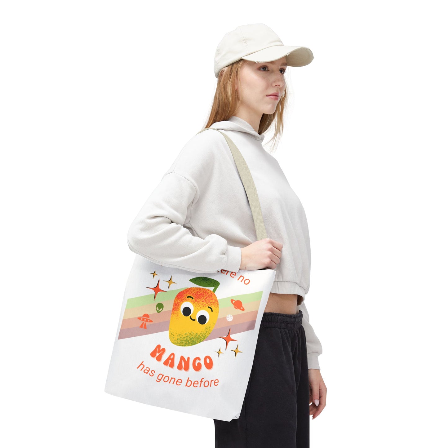 Playful Mango Tote Bag - Fun Fruit Carryall, Eco-Friendly Shopping Bag, Cute Beach Tote, Travel Bag, Gift for Fruit Lovers