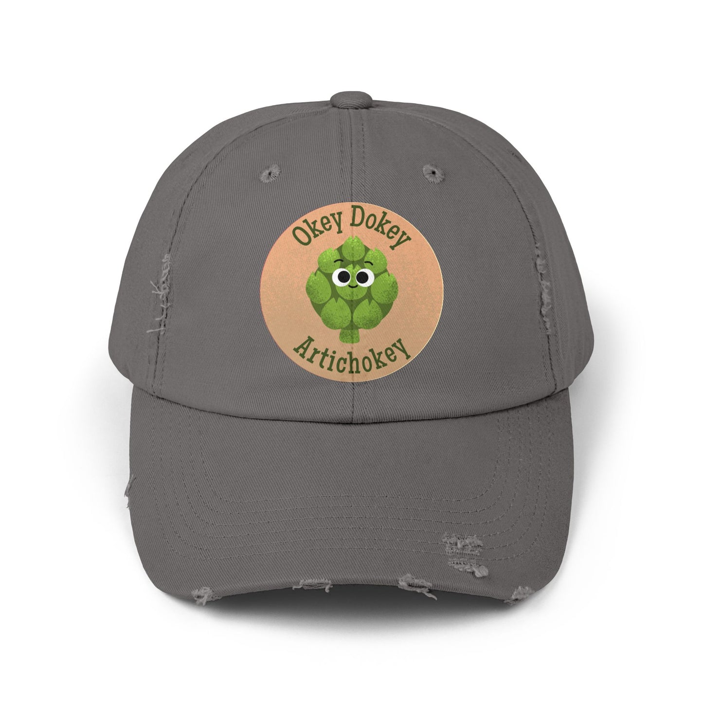 Funny Unisex Distressed Cap - Okey Dokey Artichokey Hats, Gift for Friends, Spring Fashion, Casual Wear, Outdoor Fun