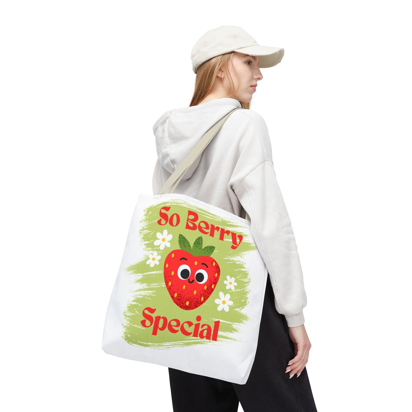 Cute Strawberry Tote Bag - So Berry Special, Tote, Eco-Friendly Bag, Shopper Bag, Beach Bag, Gift for Her