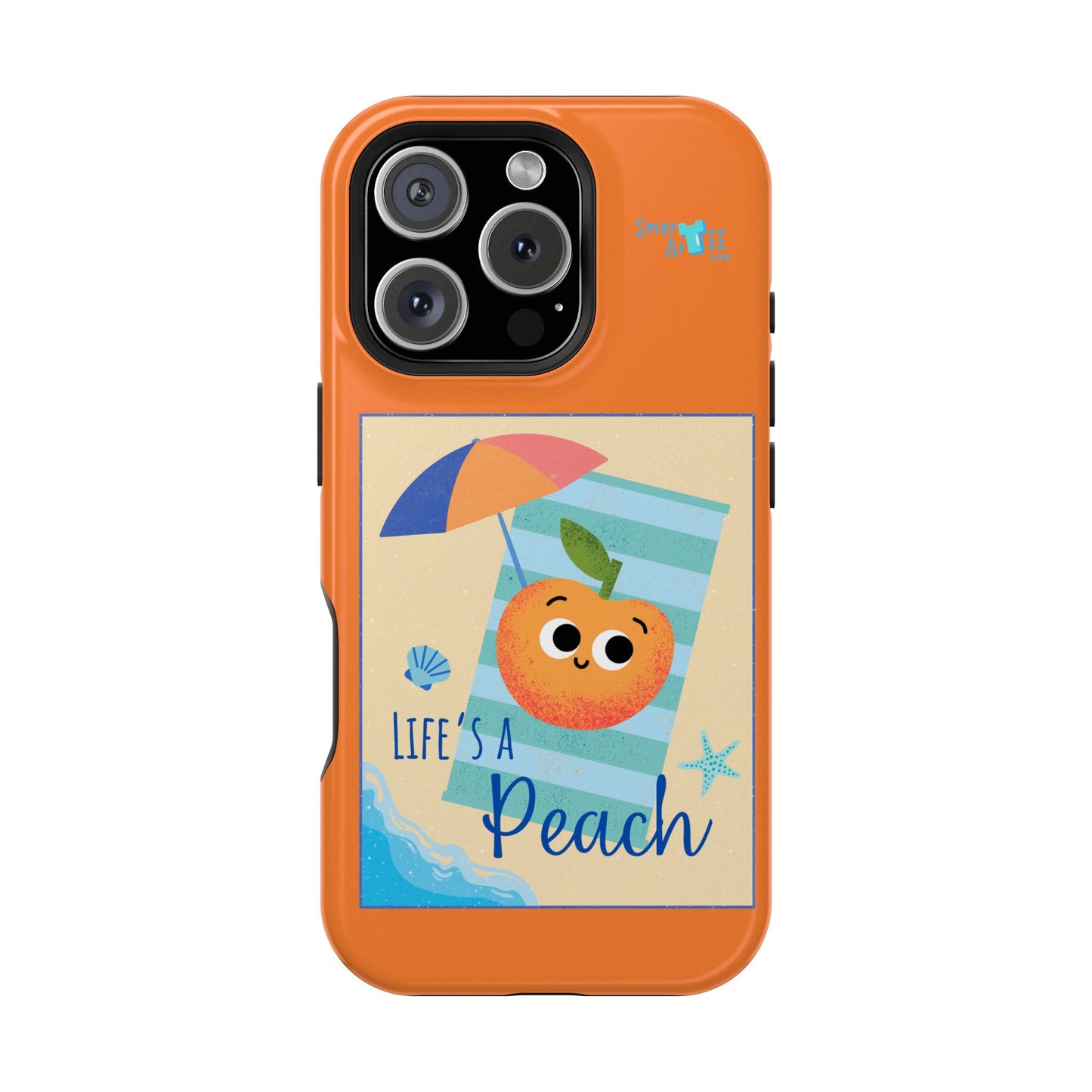 Cute Life's a Peach Phone Case, Impact-Resistant Cell Phone Cover, Summer Accessory, Gift for Fruit Lovers, Beach Vibes