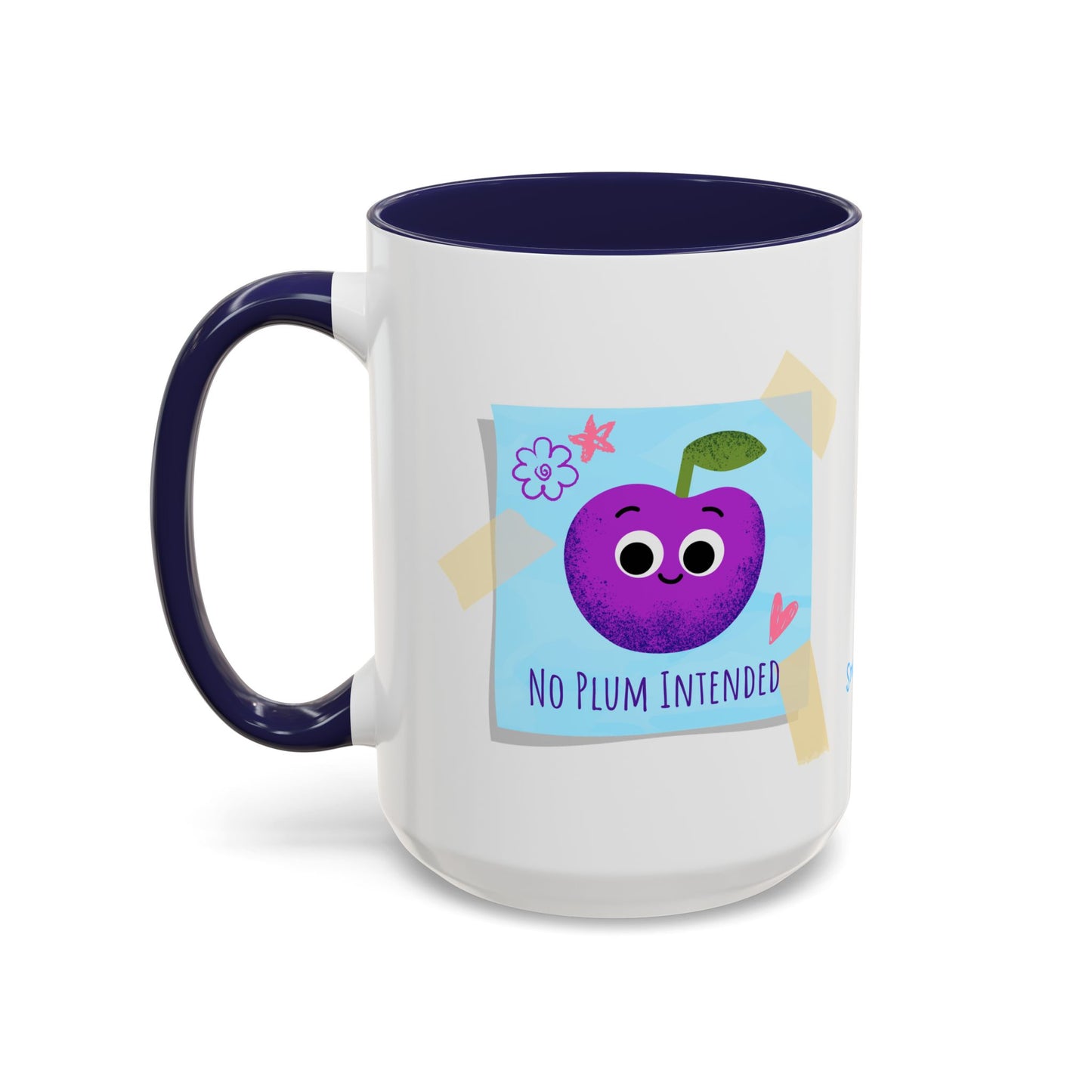 Playful Plum Coffee Mug, Cute Gift for Teachers, Friends, Humor Mug, Fun Kitchen Decor, Unique Cup for Any Occasion