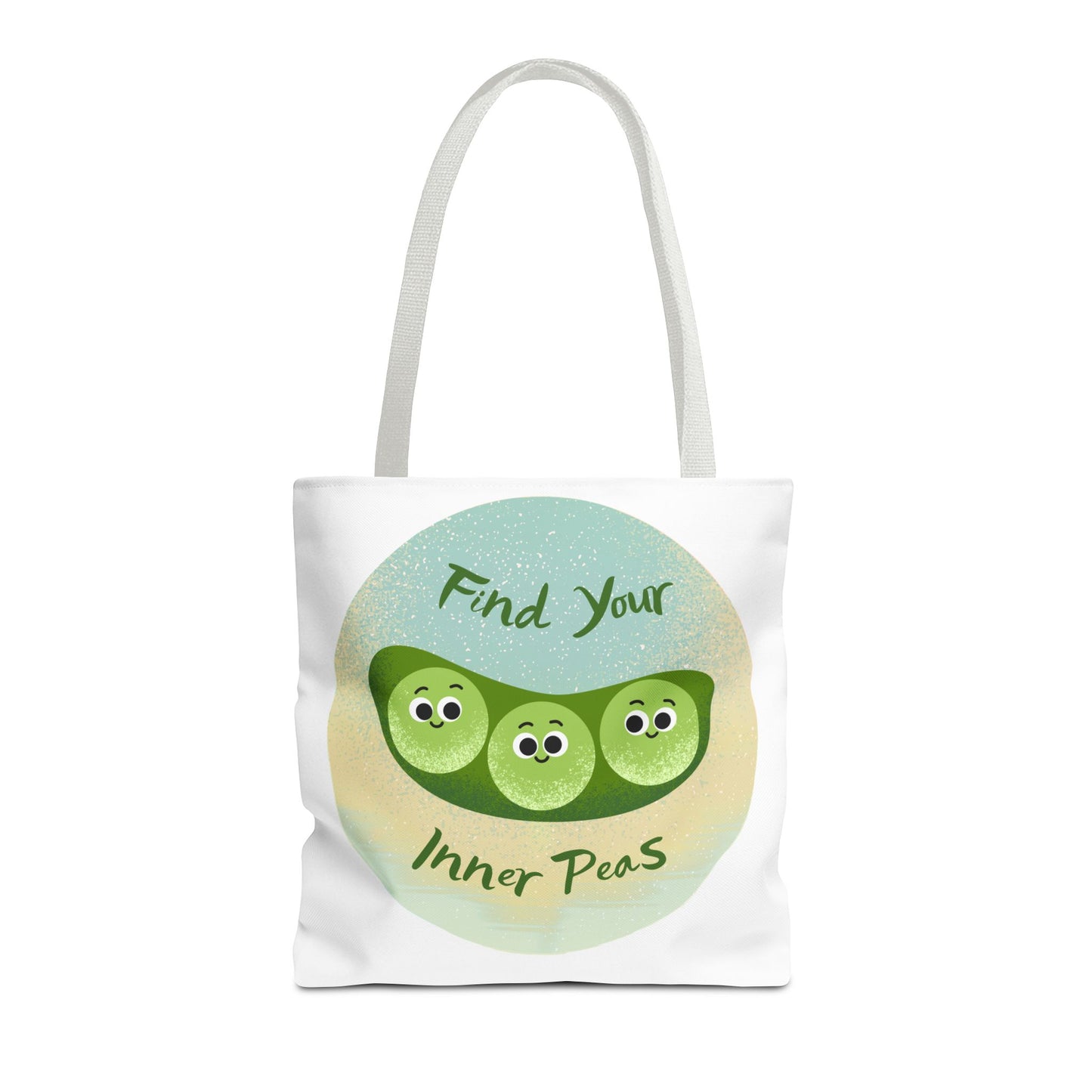 Whimsical Tote Bags - Find Your Inner Peas, Eco-Friendly Shopping Bag, Cute Gift for Gardeners, Motivational Tote, Fun Everyday Bag