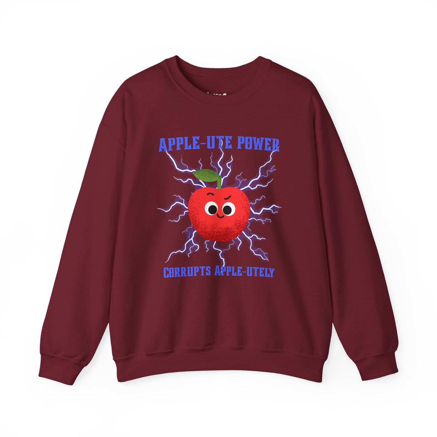 Funny Pun Apple-Ute Power Unisex Sweatshirt, Whimsical Art Design Apparel, Fall Comfort Clothing, Unisex Styling, Great Gift Idea