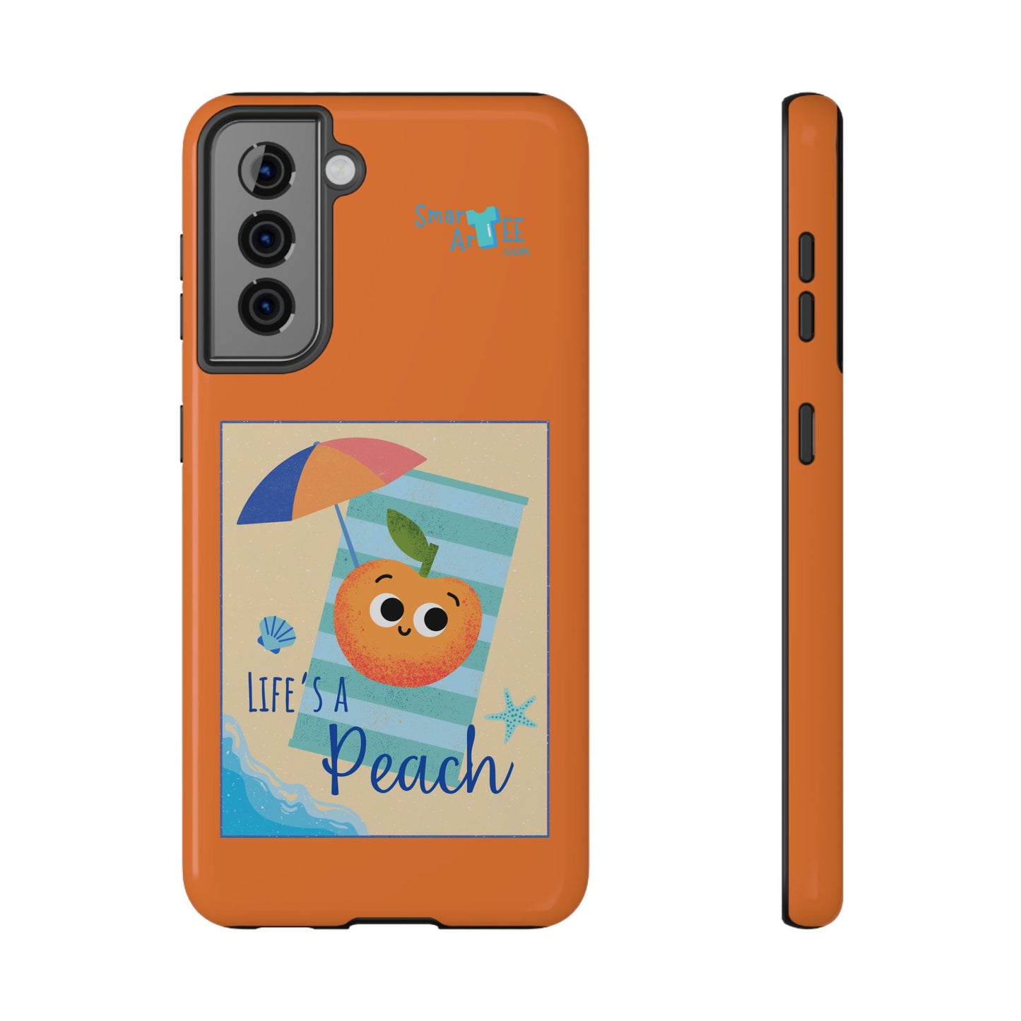 Cute Life's a Peach Phone Case, Impact-Resistant Cell Phone Cover, Summer Accessory, Gift for Fruit Lovers, Beach Vibes