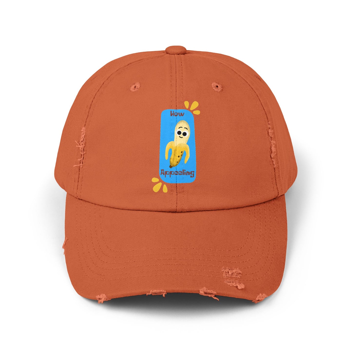 Unisex Distressed Cap with Fun Banana Pun Graphic, Casual Hat Gift for Friends, Summer Accessory, Birthday Present, Trendy Hats