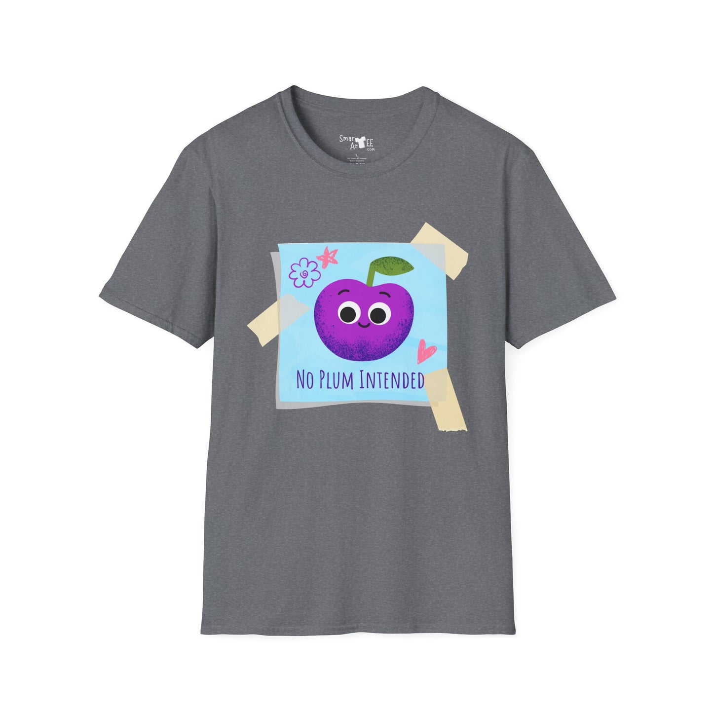 Cute No Plum Intended Unisex Softstyle T-Shirt, Great For Fruit Lovers, Funny Fruit Pun