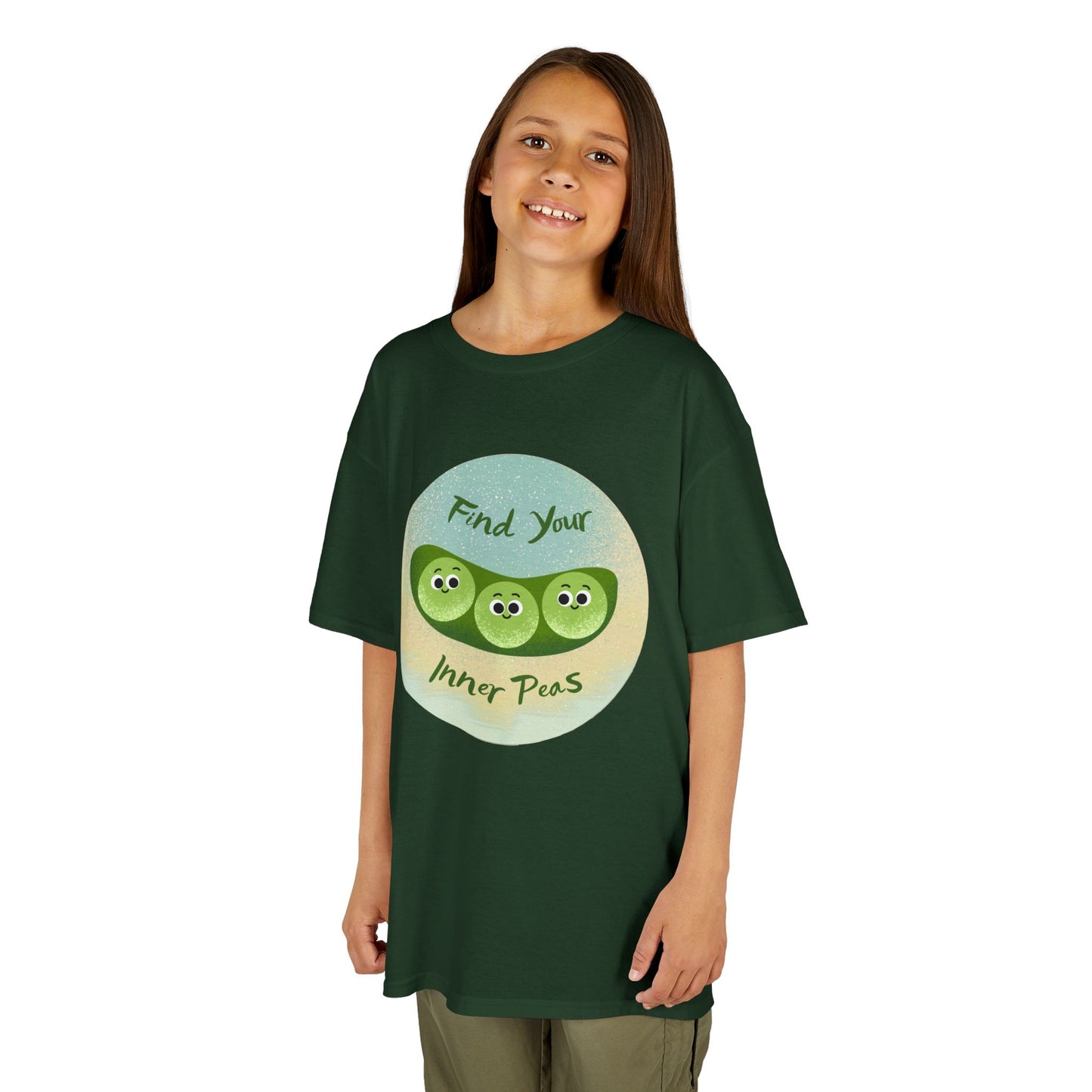 Kids Shirt with 'Find Your Inner Peas' Design, Fun & Relaxed Wear for Playtime, Perfect Gift for Kids, Summer Outfits, Funny Gift Idea
